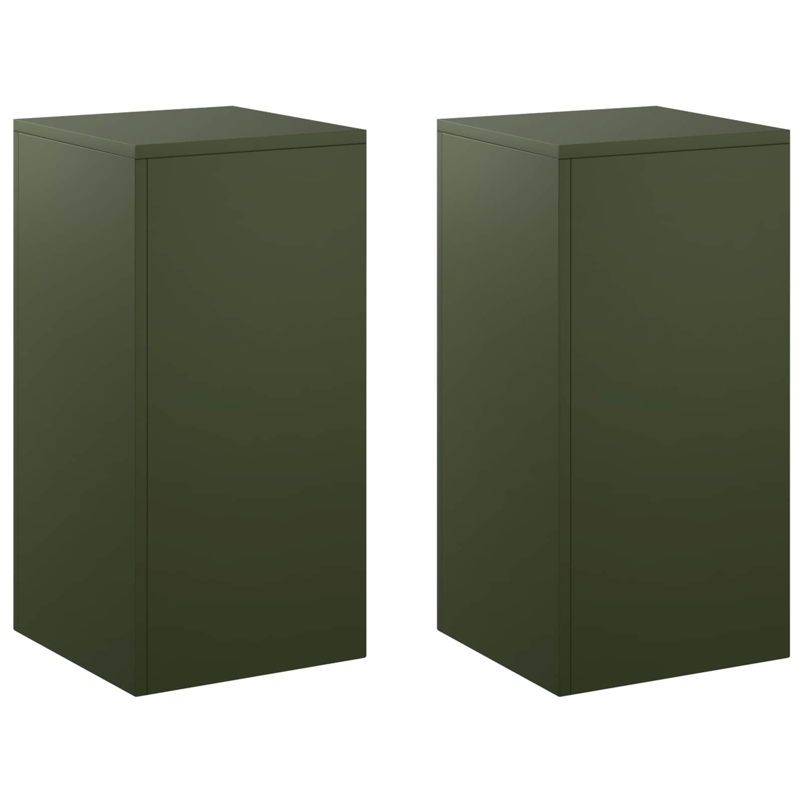 Supporto per piante 2 pcs Verde Oliva 30 x 30 x 60 cm Acciaio