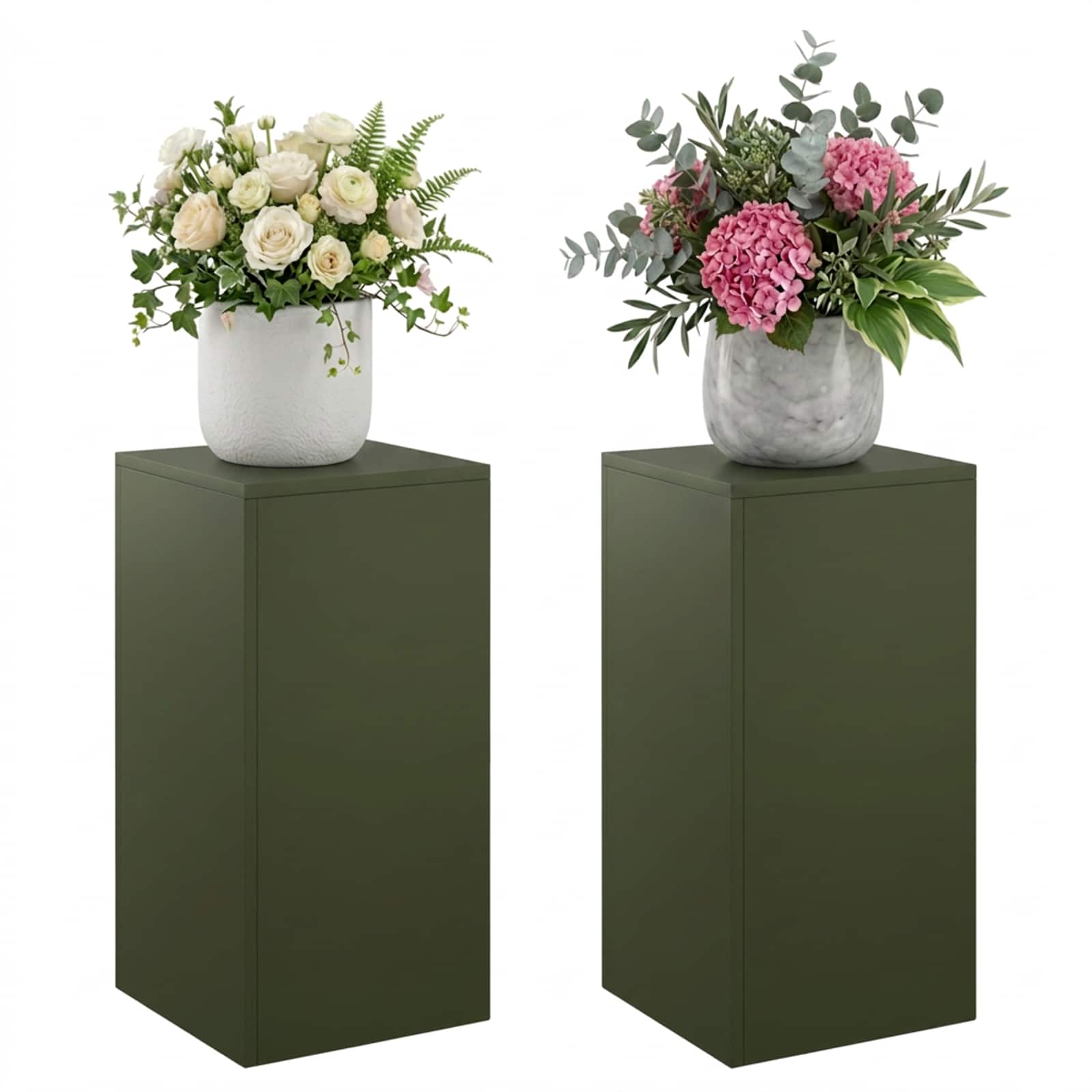 Supporto per piante 2 pcs Verde Oliva 30 x 30 x 60 cm Acciaio