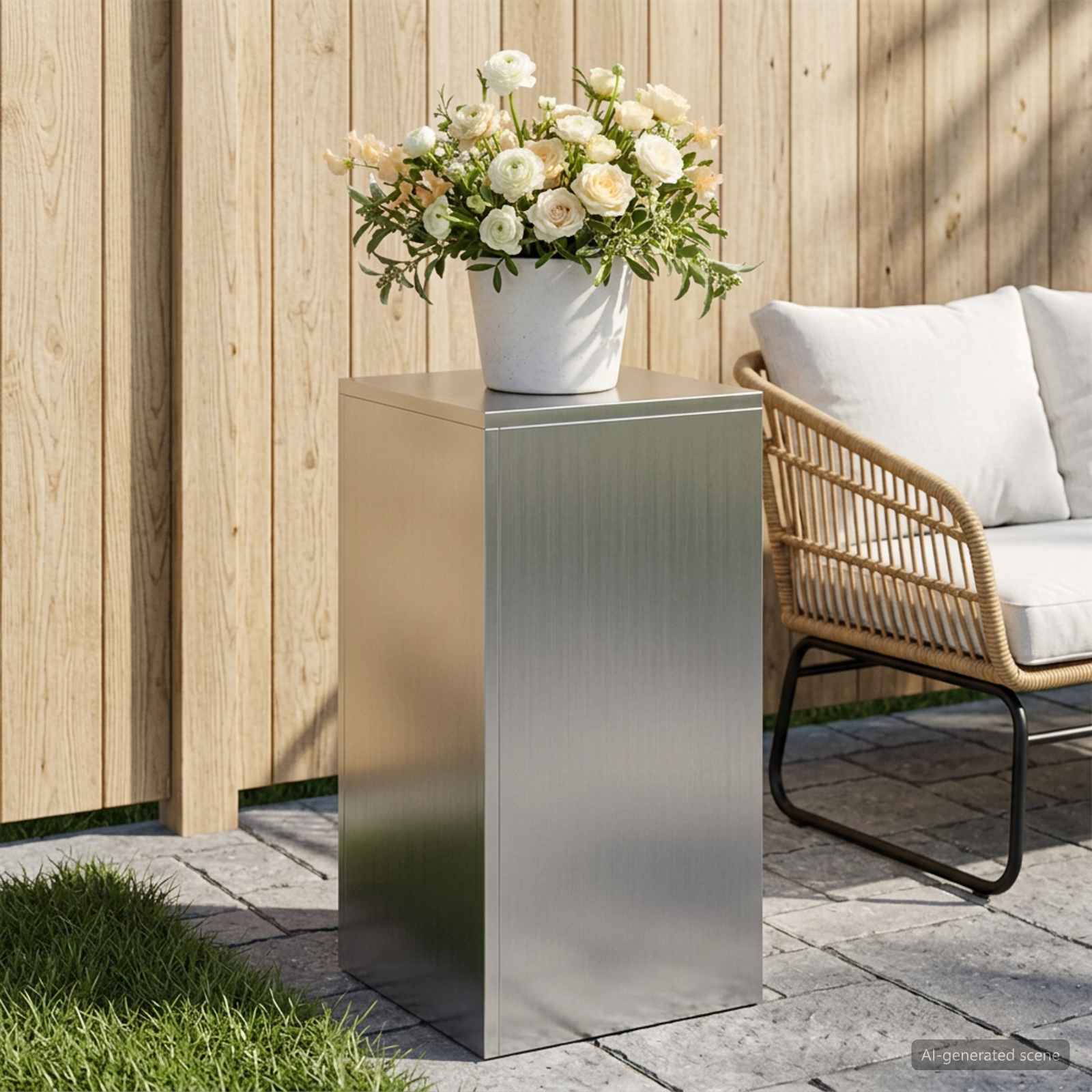Supporto per piante Argento 30 x 30 x 60 cm Acciaio