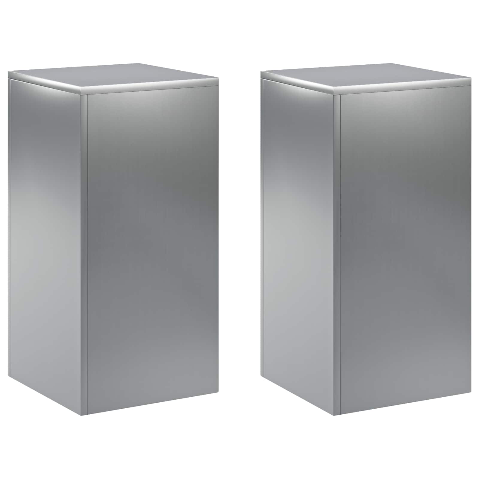 Supporto per piante 2 pcs Argento 30 x 30 x 60 cm Acciaio Inox