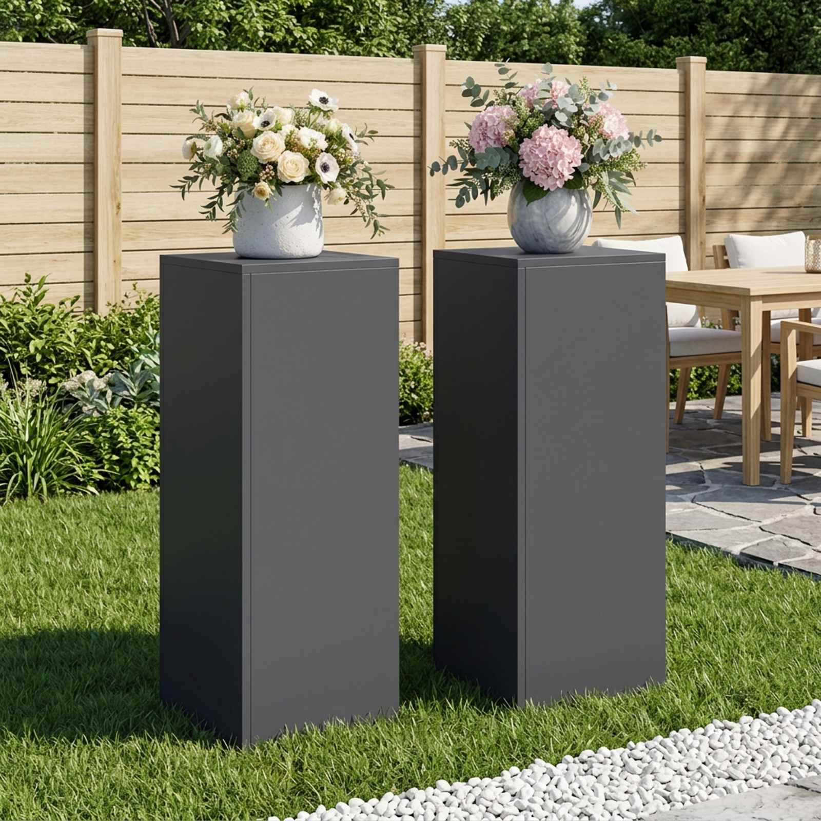 Supporto per piante 2 pcs Antracite 30 x 30 x 80 cm