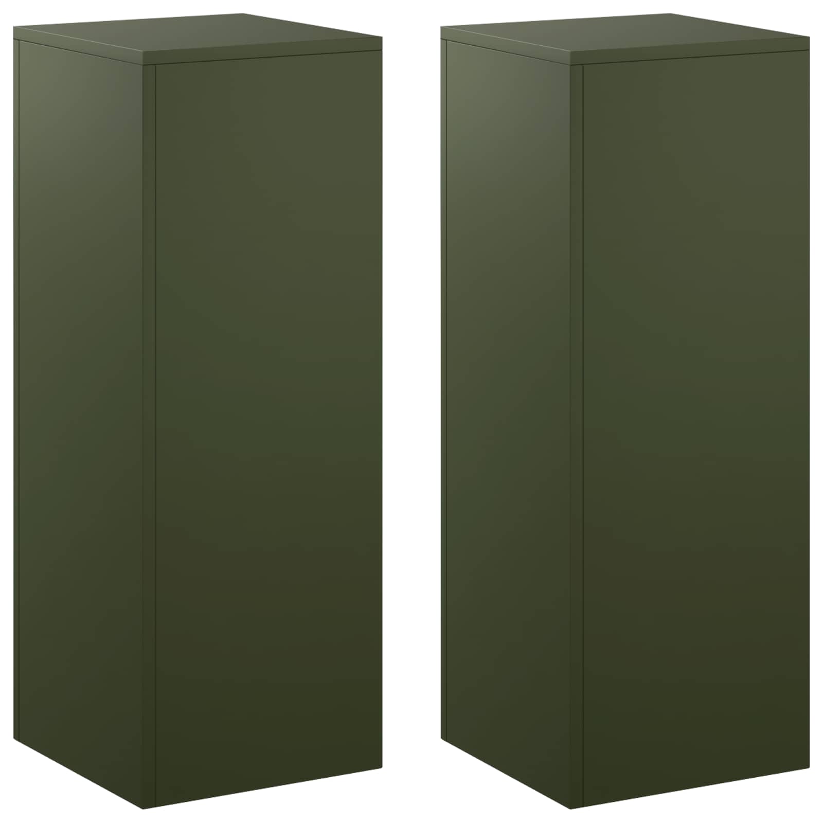 Supporto per piante 2 pcs Verde Oliva 30 x 30 x 80 cm Acciaio