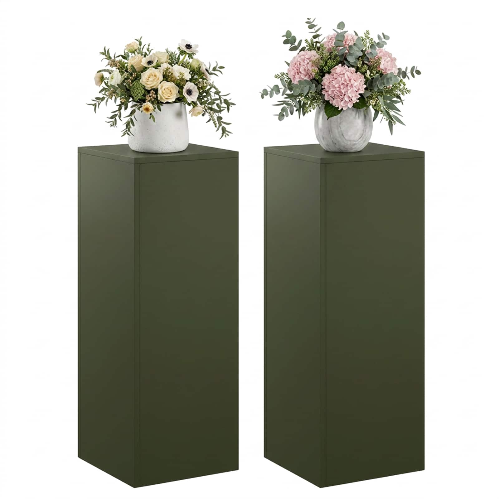 Supporto per piante 2 pcs Verde Oliva 30 x 30 x 80 cm Acciaio