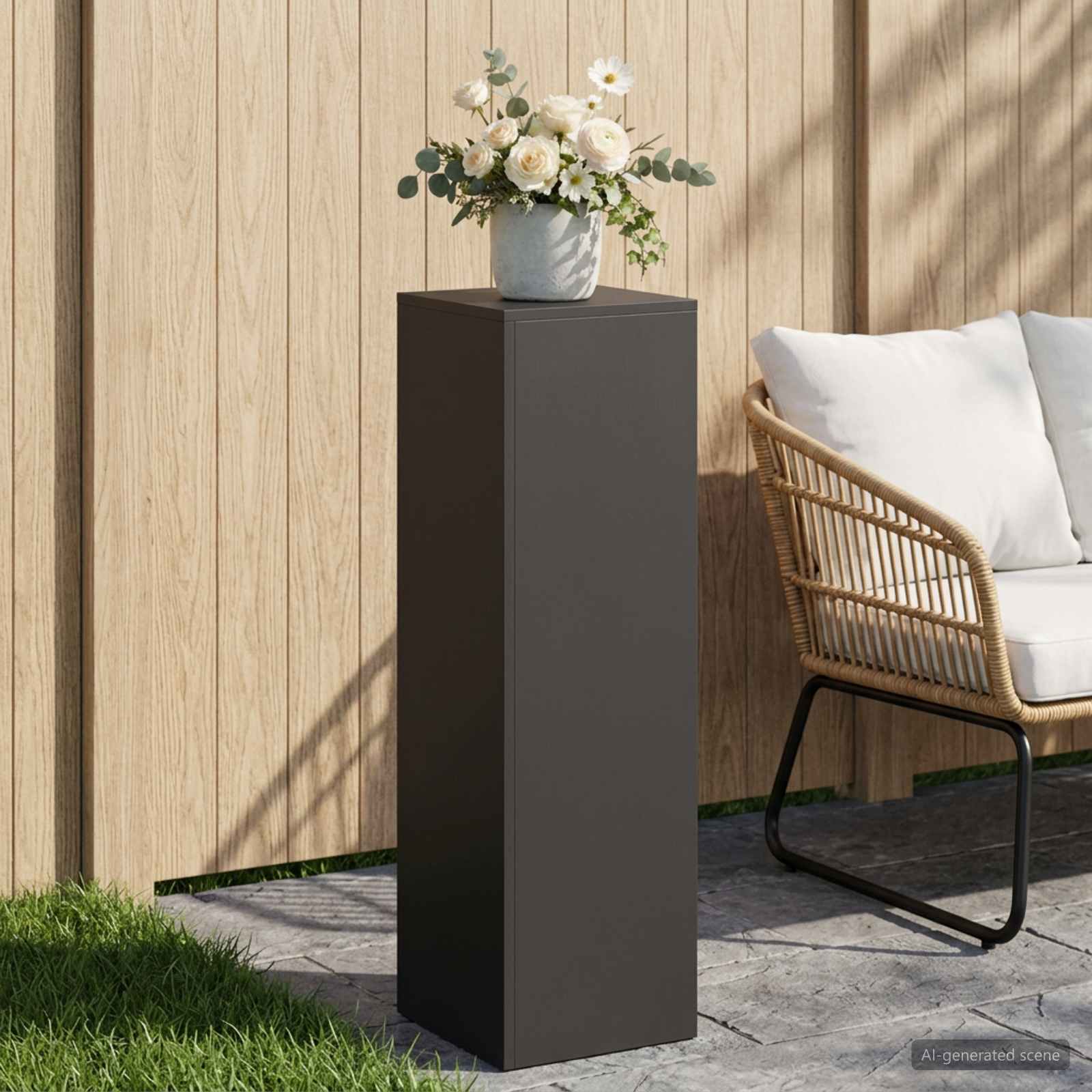 Supporto per piante Nero 30 x 30 x 100 cm Acciaio