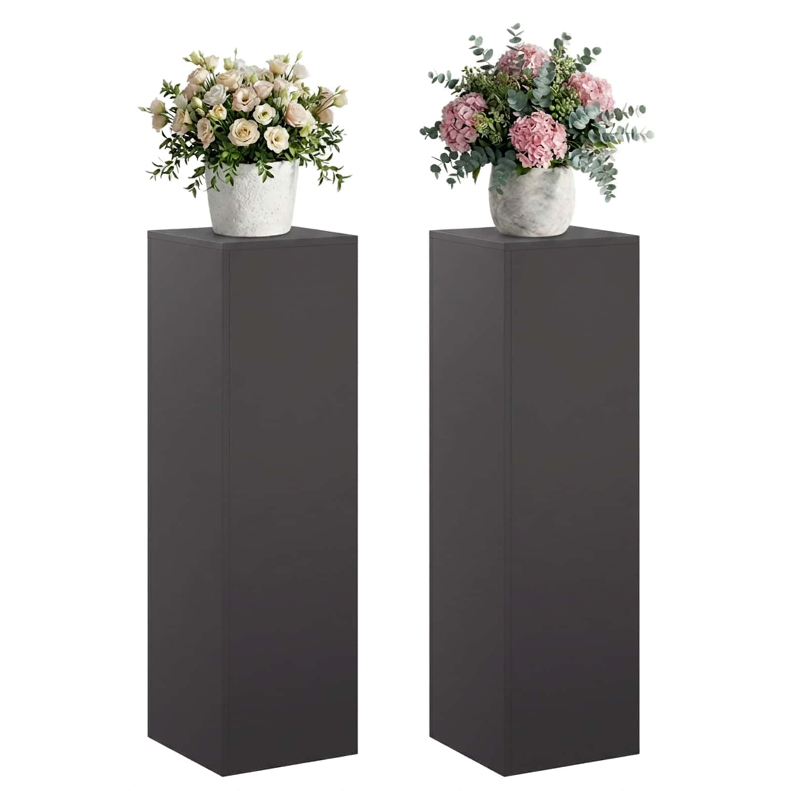 Supporto per piante 2 pcs Nero 30 x 30 x 100 cm Acciaio