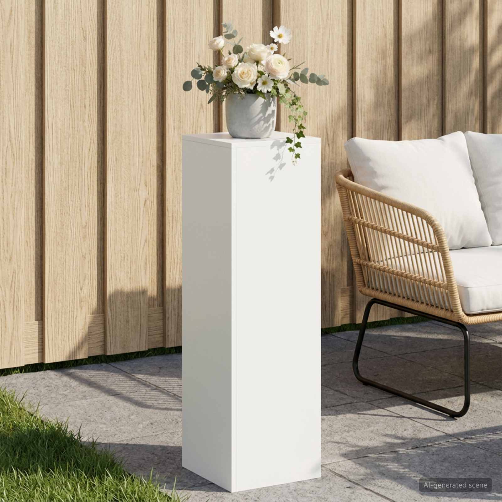 Supporto per piante Bianco 30 x 30 x 100 cm Acciaio