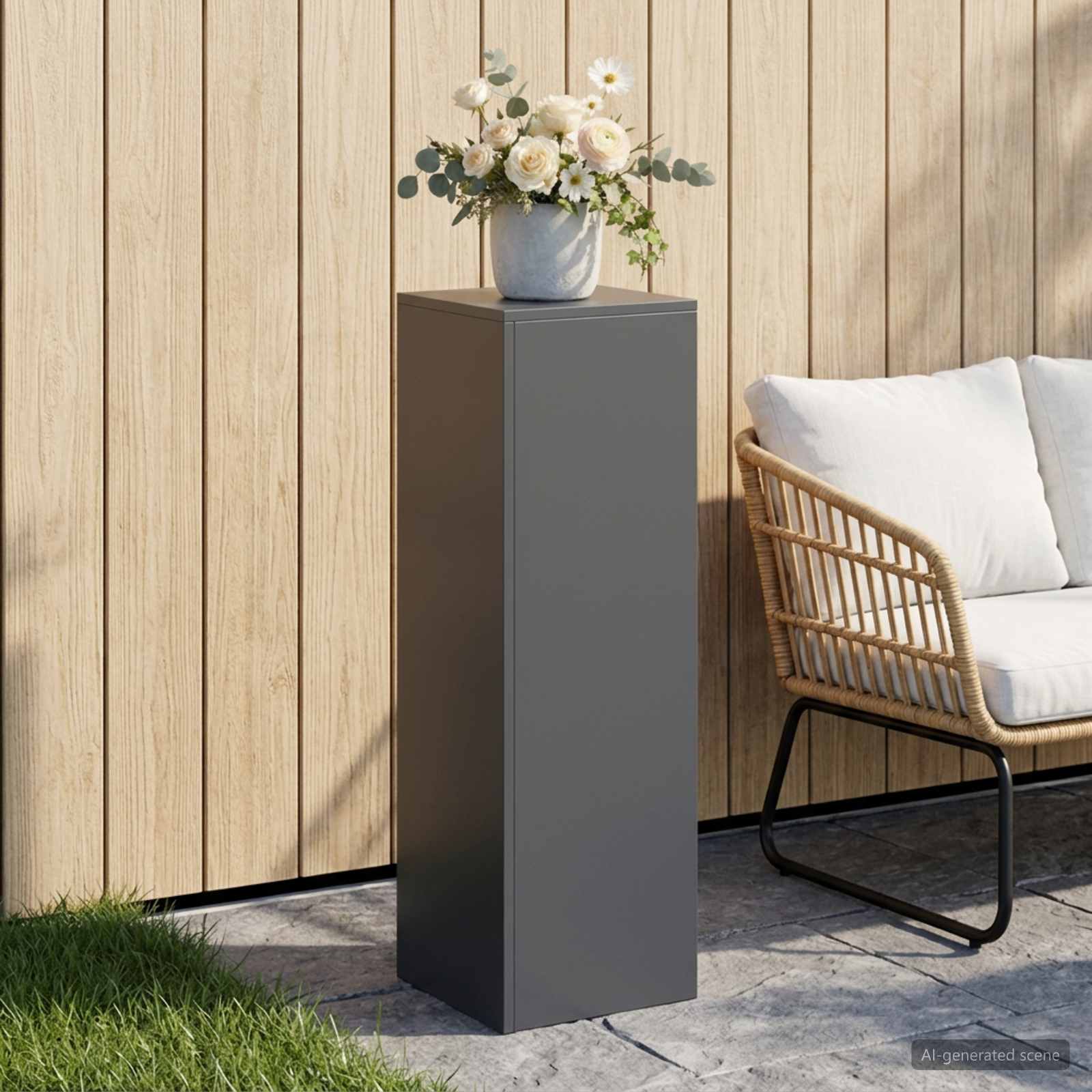 Supporto per piante Antracite 30 x 30 x 100 cm Acciaio Inox