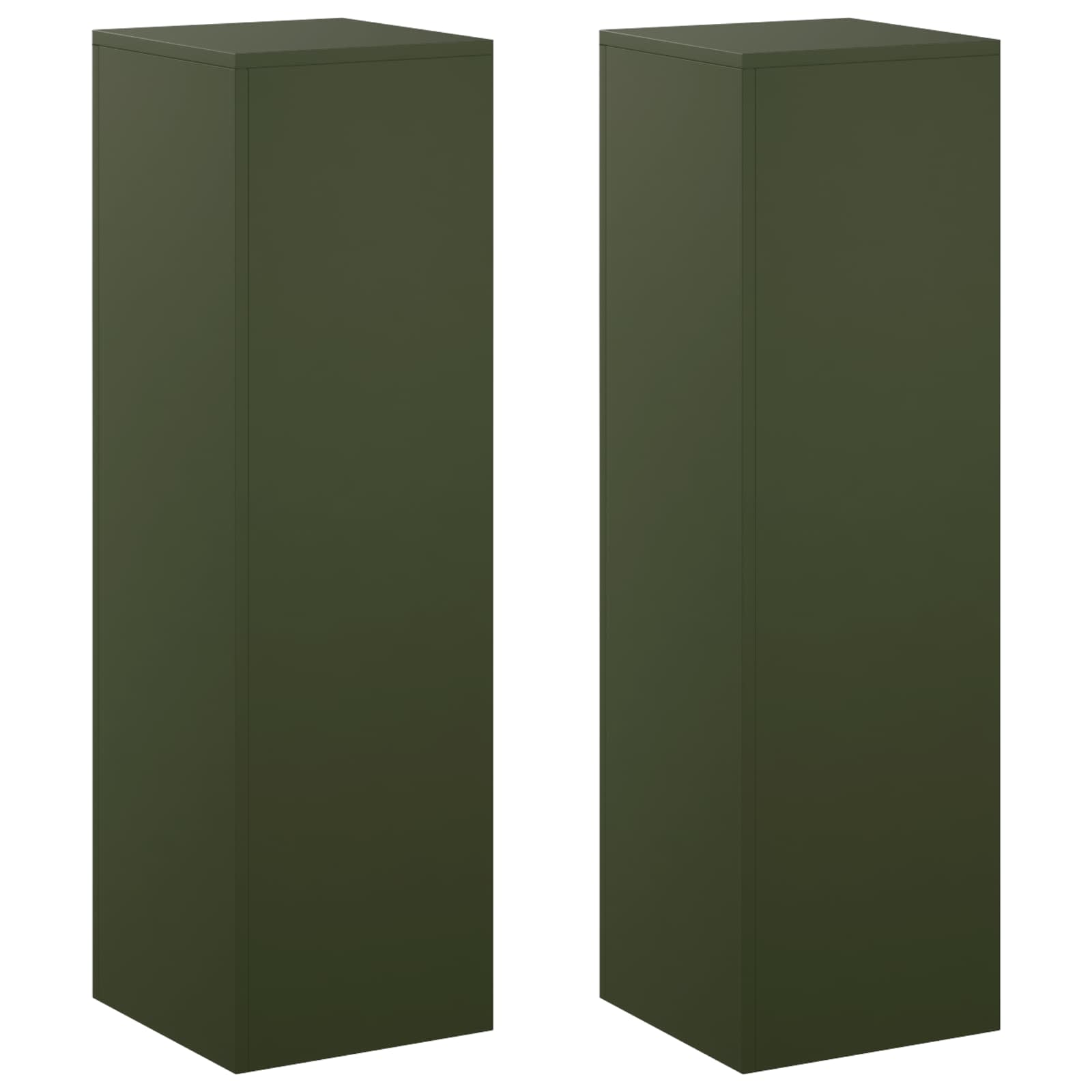 Supporto per piante 2 pcs Verde Oliva 30 x 30 x 100 cm Acciaio
