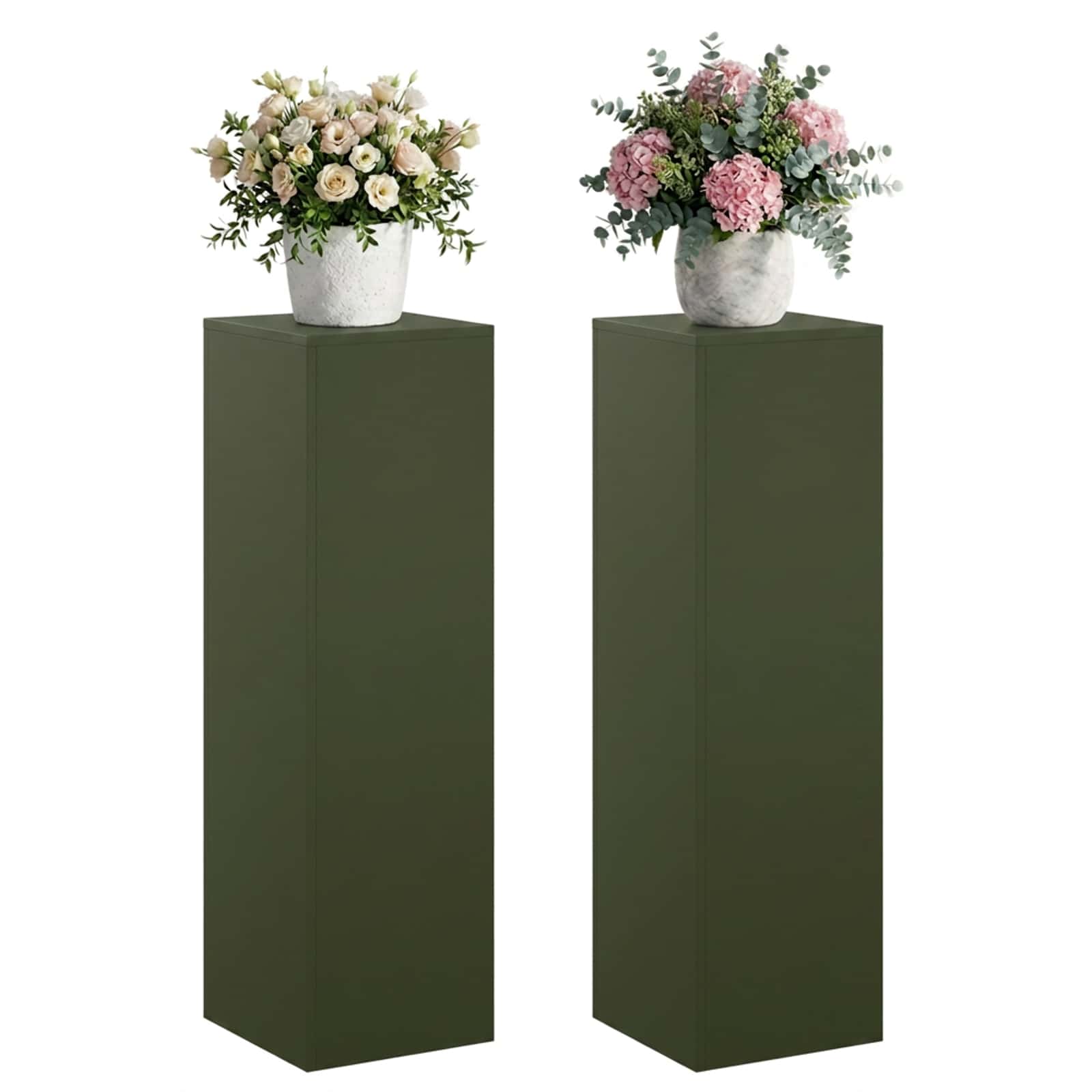 Supporto per piante 2 pcs Verde Oliva 30 x 30 x 100 cm Acciaio