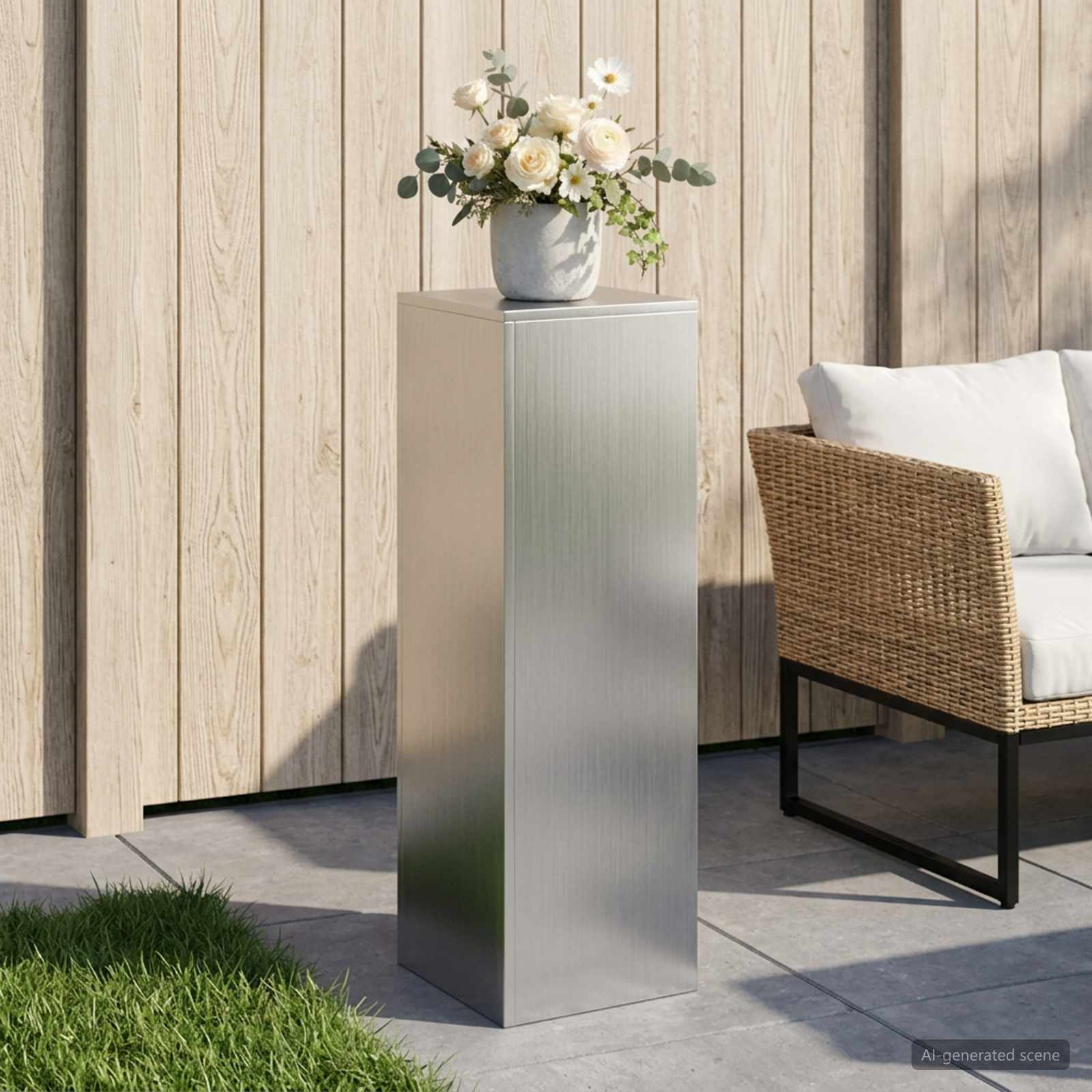 Supporto per piante Argento 30 x 30 x 100 cm Acciaio