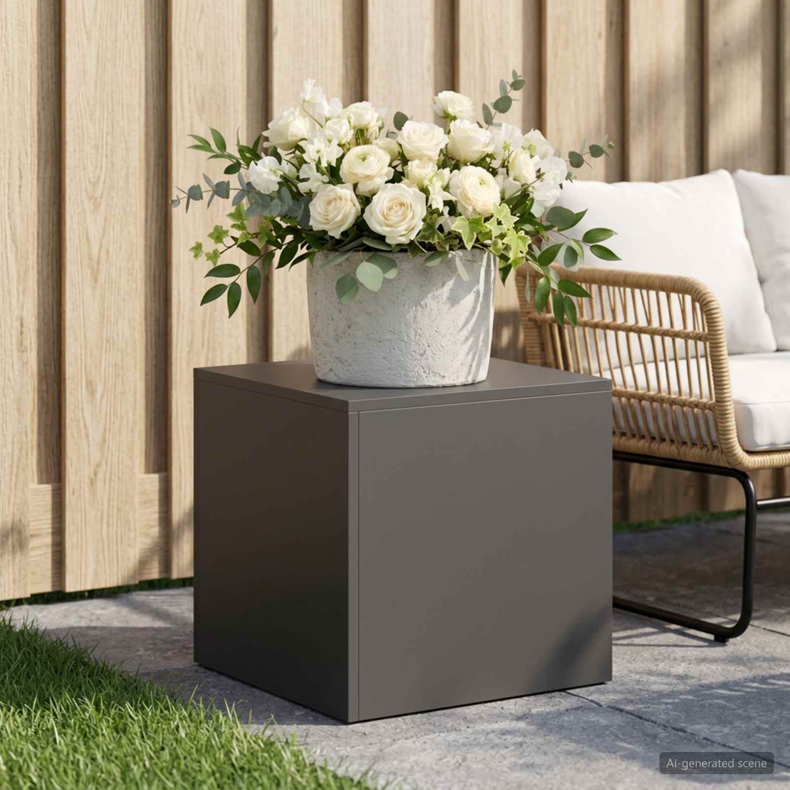 Supporto per piante Nero 40 x 40 x 40 cm Acciaio