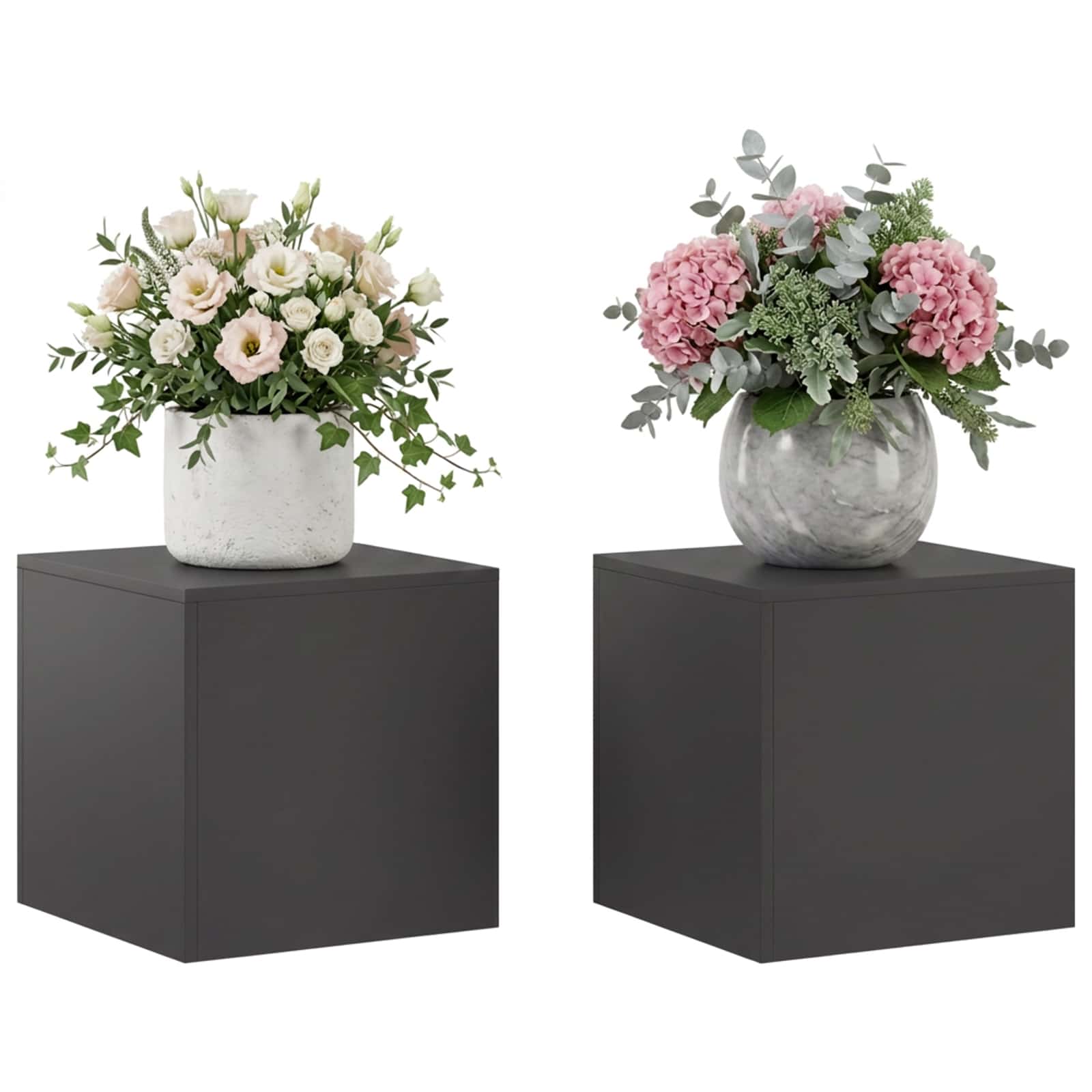 Supporto per piante 2 pcs Nero 40 x 40 x 40 cm Acciaio