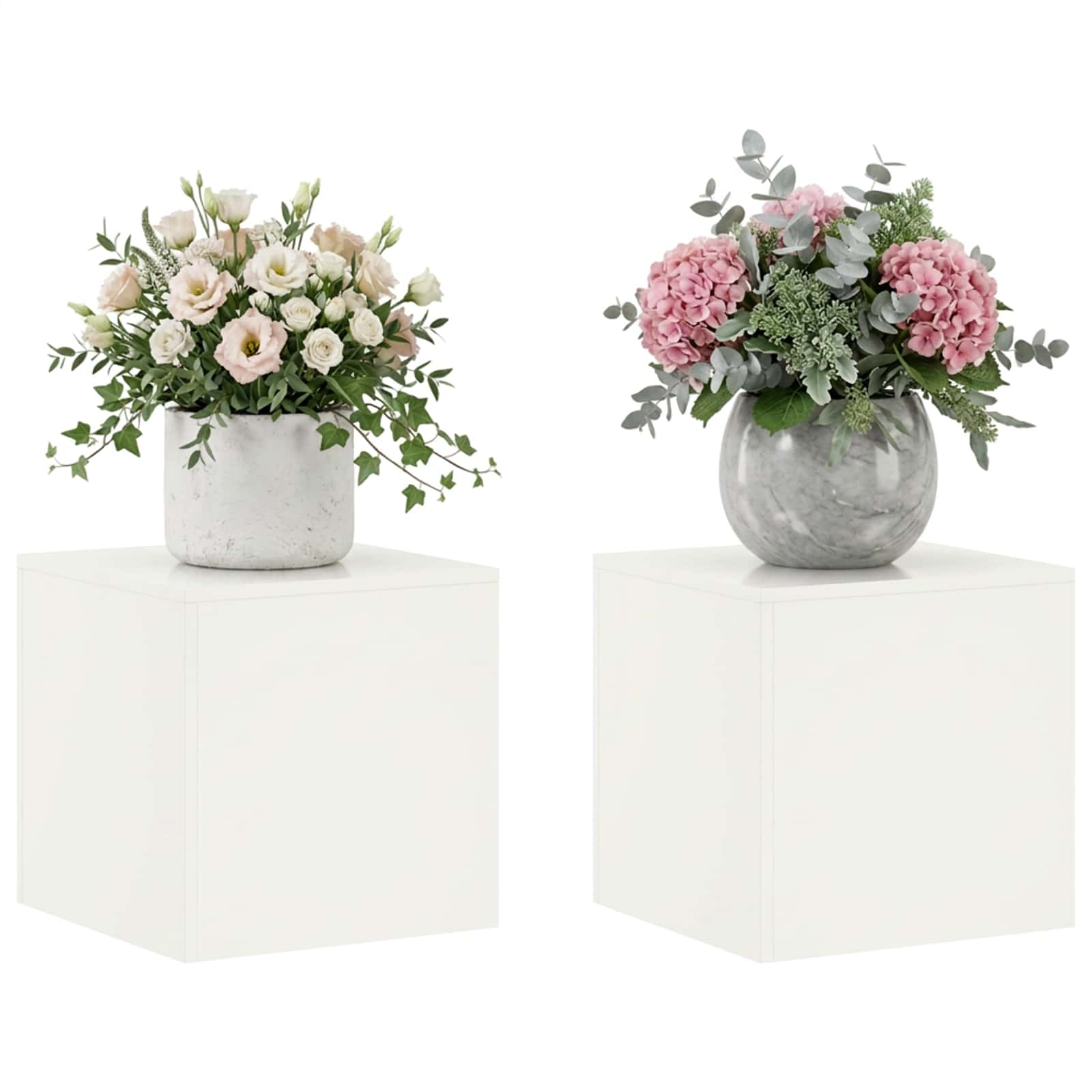 Supporto per piante 2 pcs Bianco 40 x 40 x 40 cm Acciaio