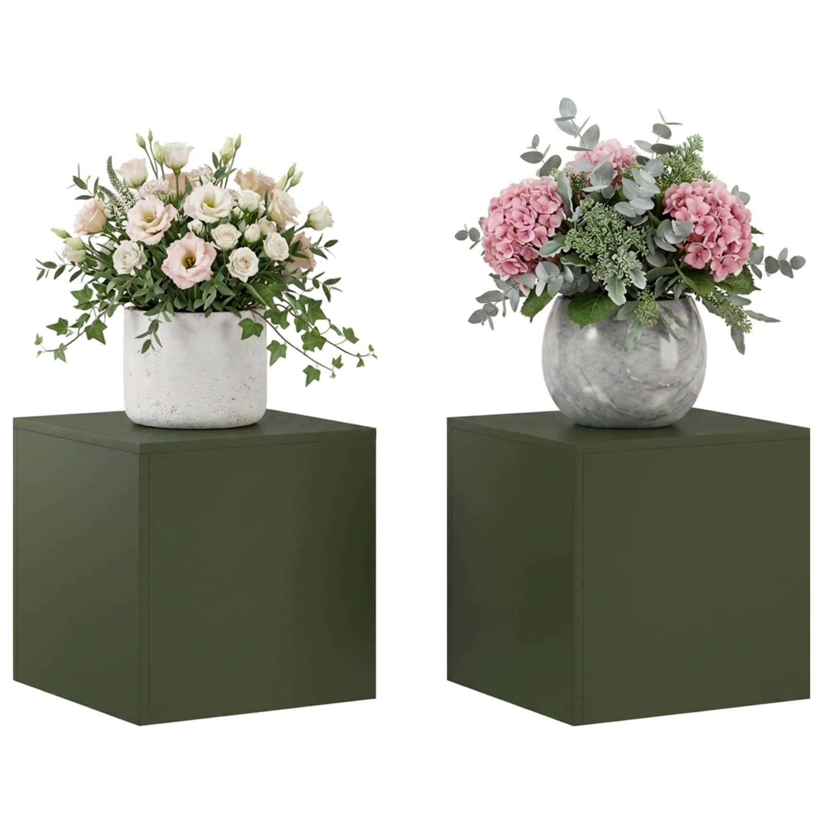 Supporto per piante 2 pcs Verde Oliva 40 x 40 x 40 cm Acciaio