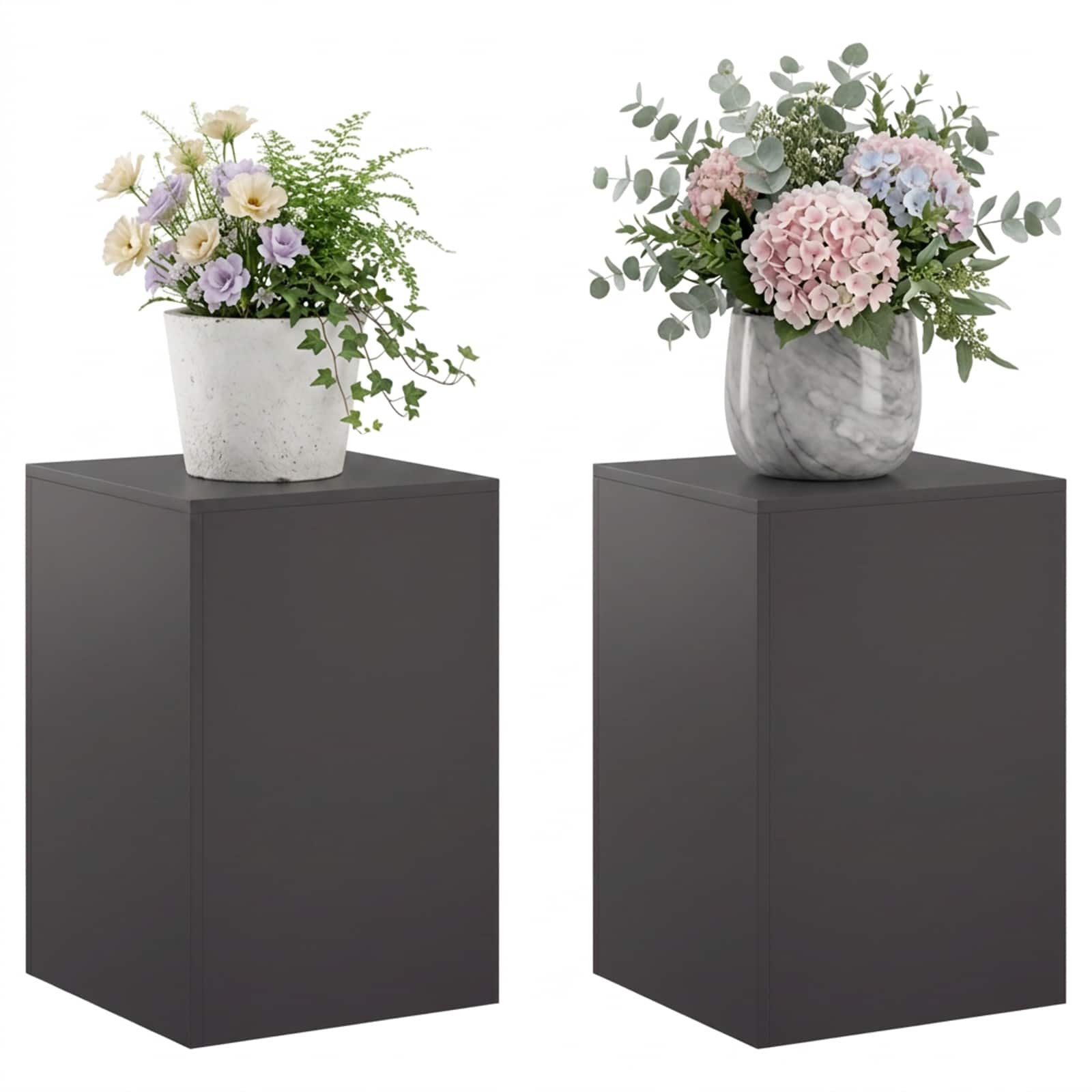 Supporto per piante 2 pcs Nero 40 x 40 x 60 cm Acciaio