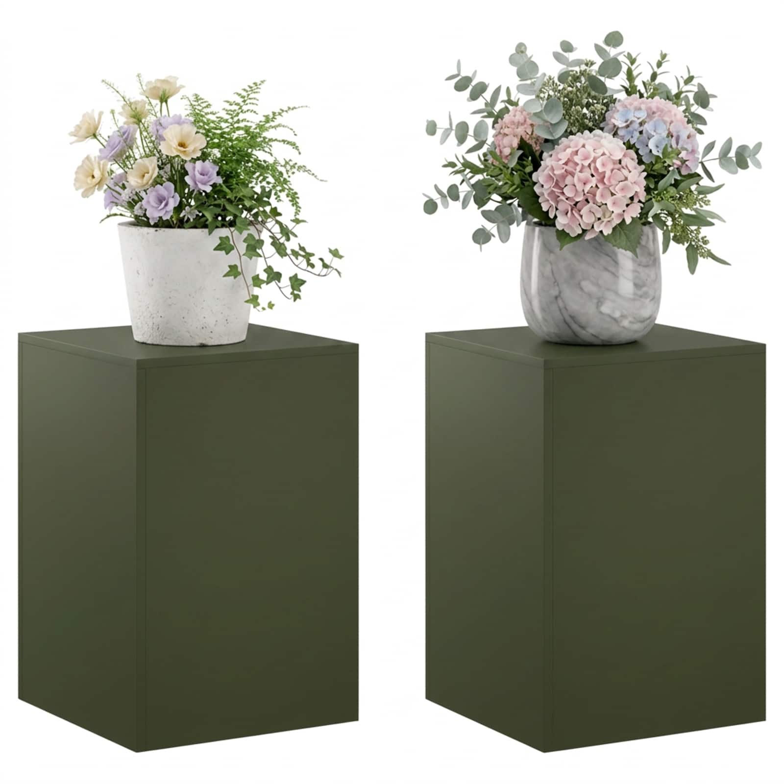 Supporto per piante 2 pcs Verde Oliva 40 x 40 x 60 cm Acciaio