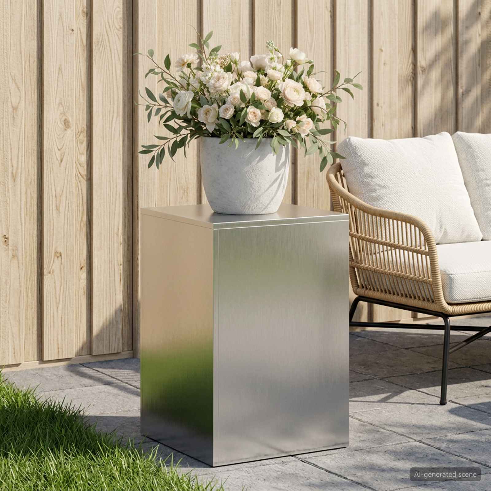 Supporto per piante Argento 40 x 40 x 60 cm Acciaio