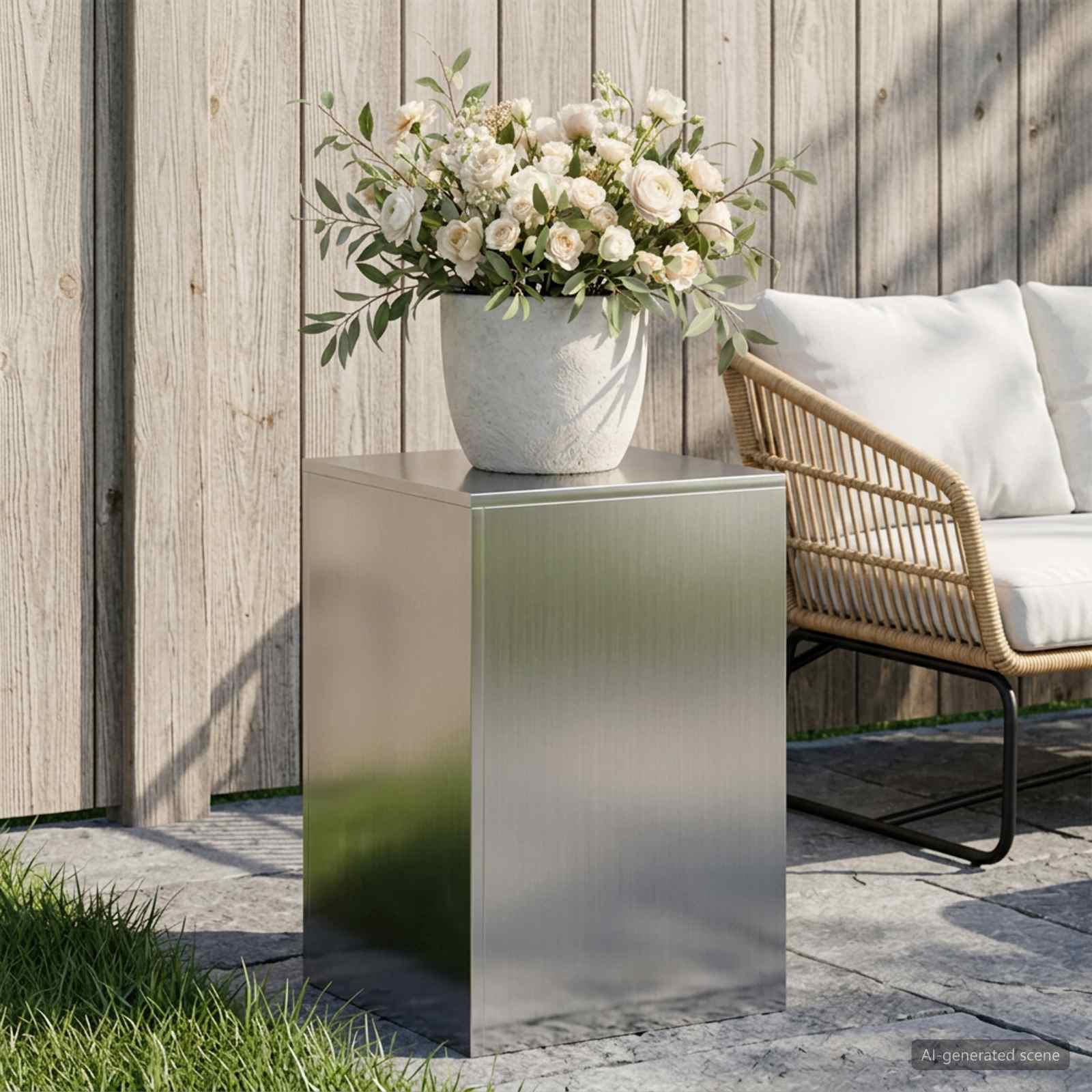 Supporto per piante Argento 40 x 40 x 60 cm Acciaio
