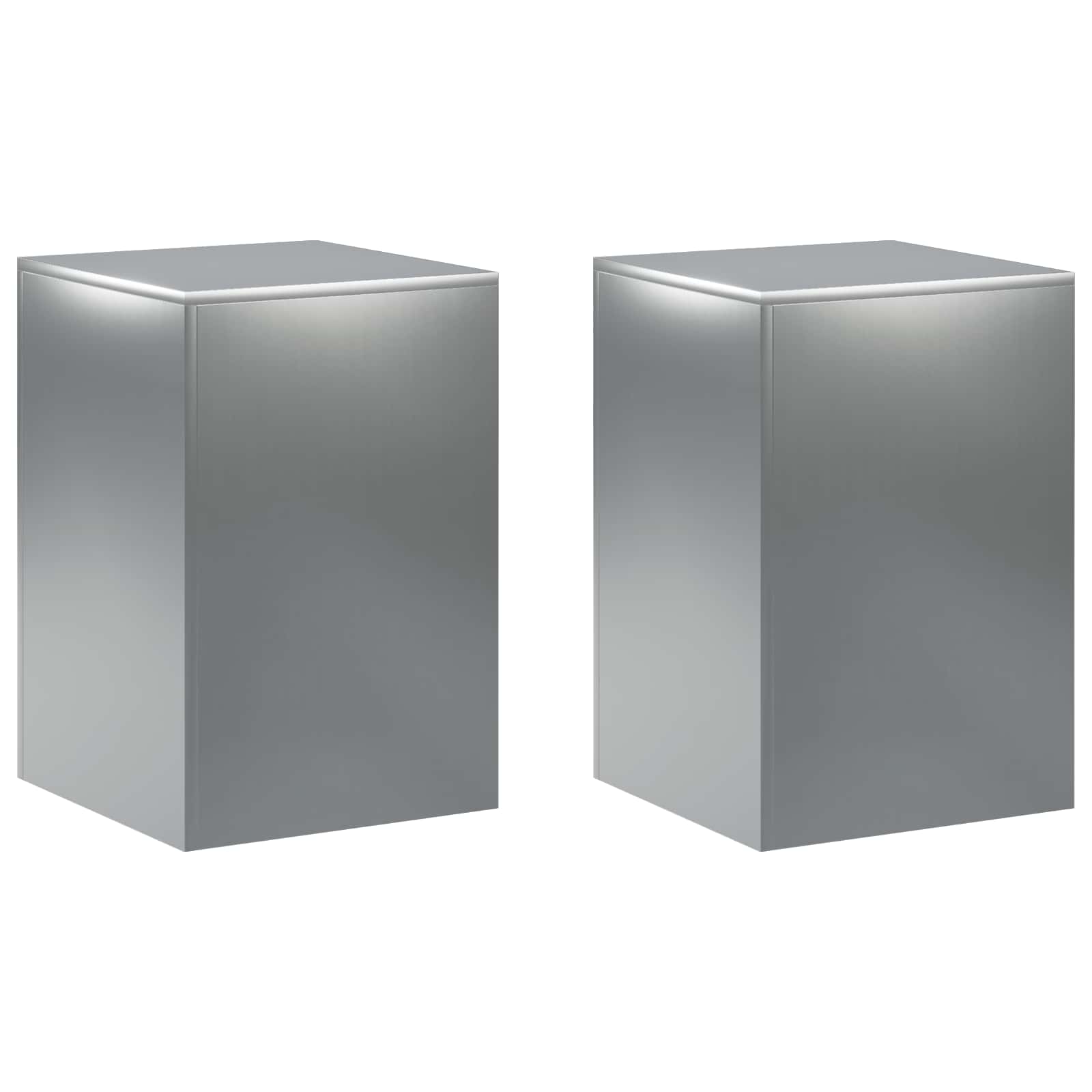Supporto per piante 2 pcs Argento 40 x 40 x 60 cm Acciaio Inox