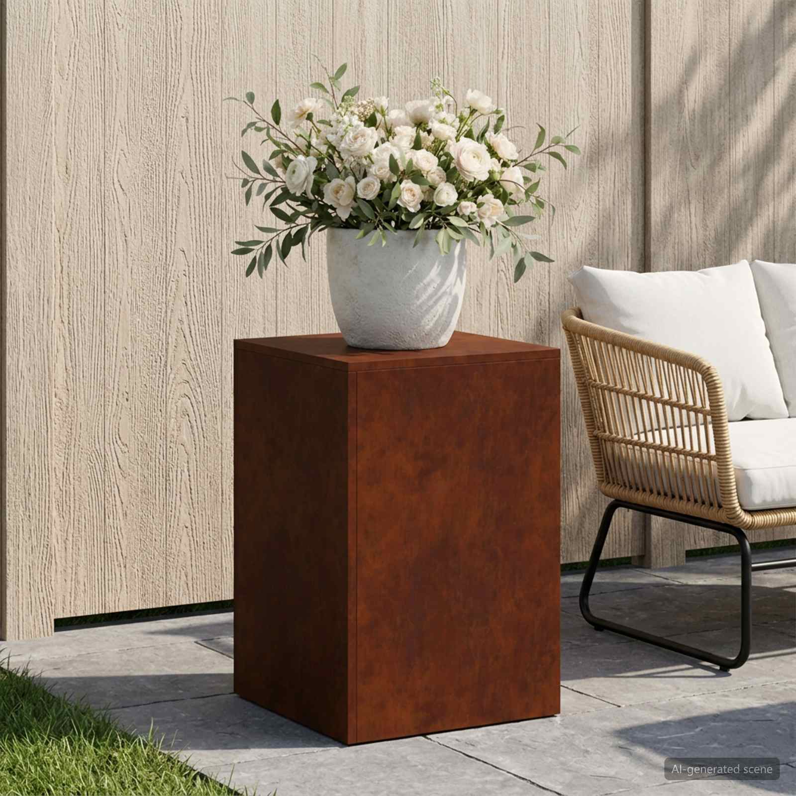 Supporto per piante Ruggine 40 x 40 x 60 cm Acciaio Corten