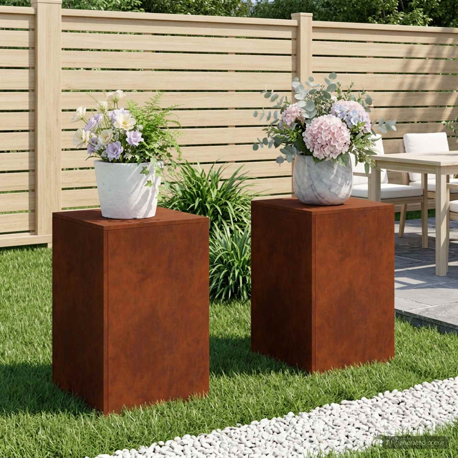 Supporto per piante 2 pcs Ruggine 40 x 40 x 60 cm