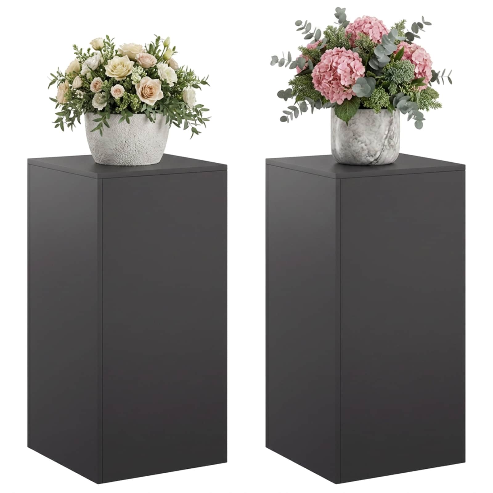 Supporto per piante 2 pcs Nero 40 x 40 x 80 cm Acciaio