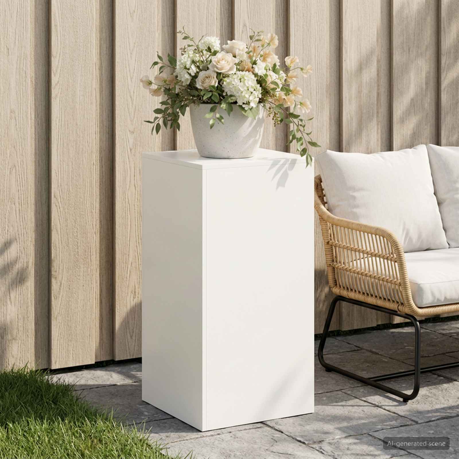 Supporto per piante Bianco 40 x 40 x 80 cm Acciaio