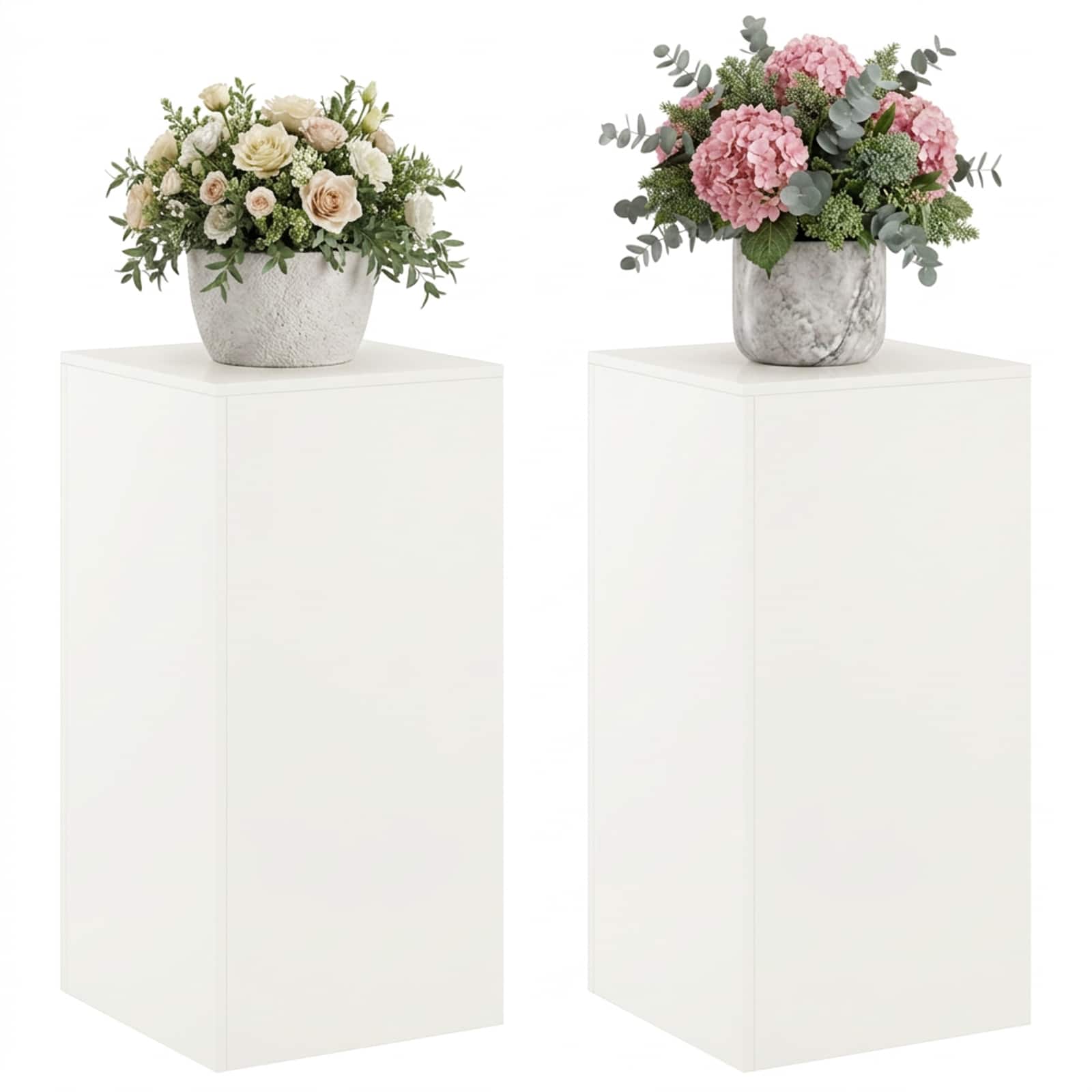 Supporto per piante 2 pcs Bianco 40 x 40 x 80 cm Acciaio
