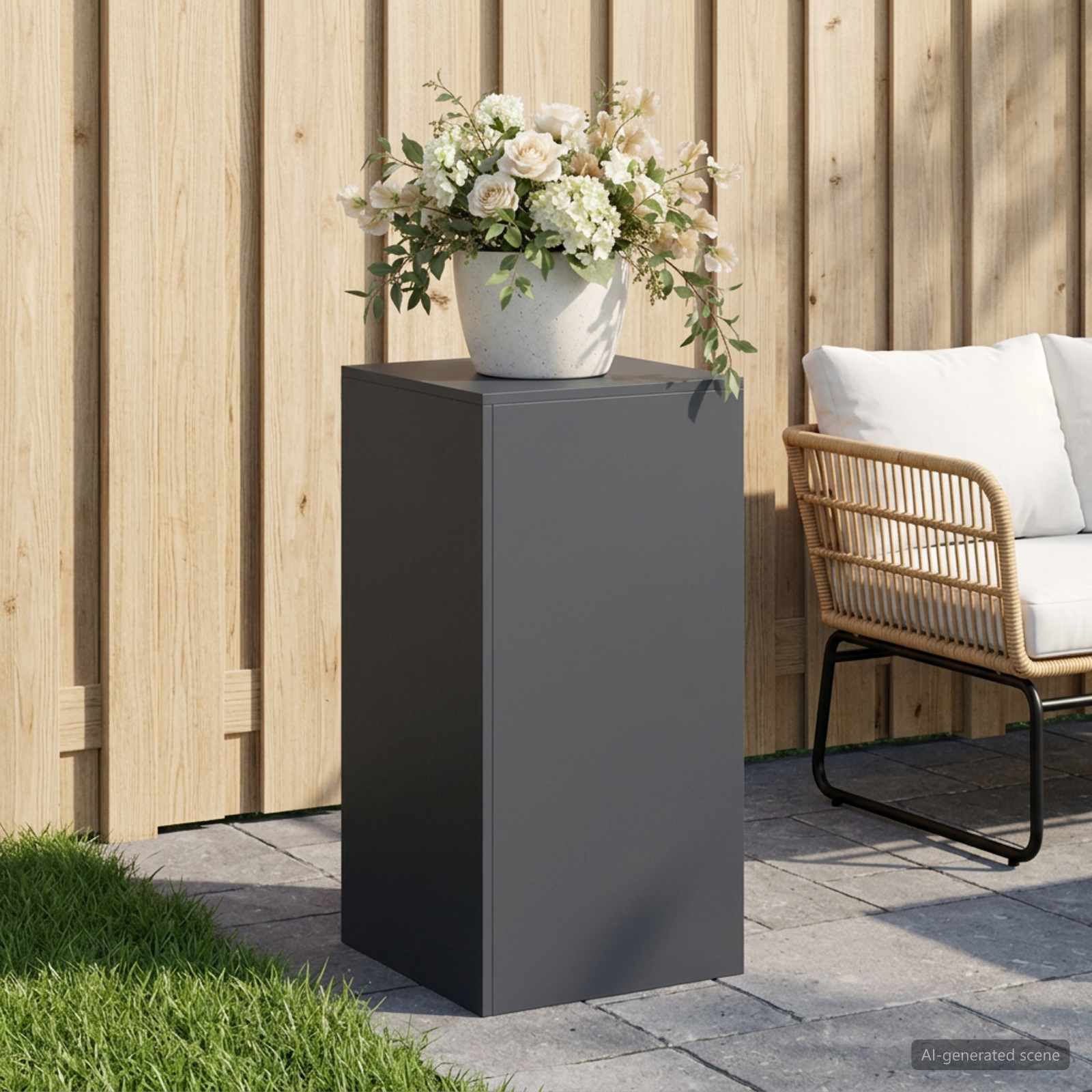 Supporto per piante Antracite 40 x 40 x 80 cm Acciaio Inox