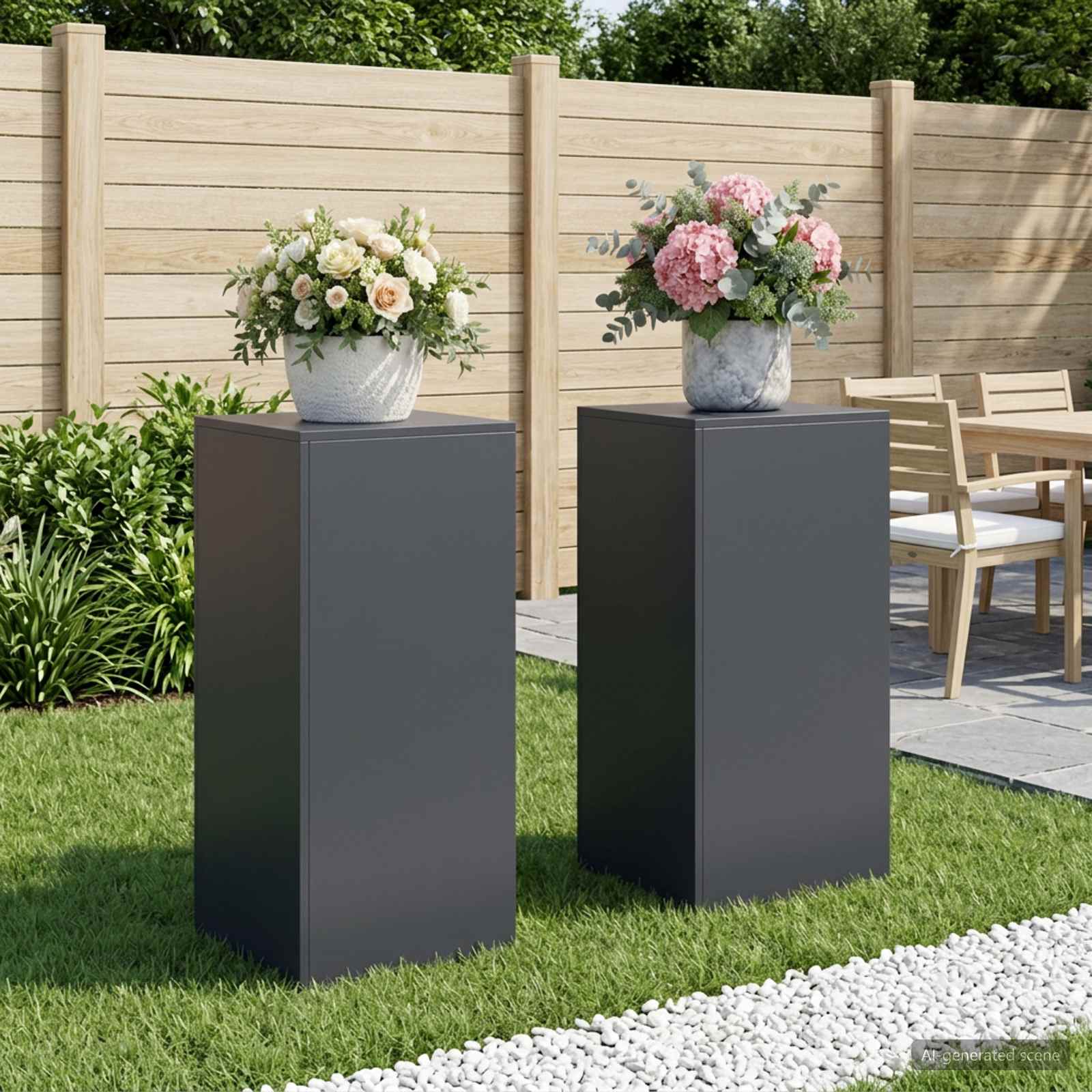 Supporto per piante 2 pcs Antracite 40 x 40 x 80 cm