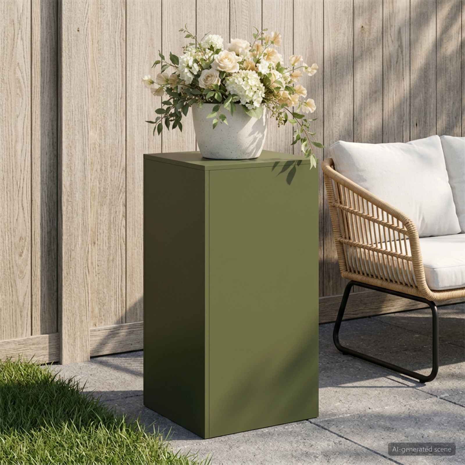 Supporto per piante Verde Oliva 40 x 40 x 80 cm Acciaio Corten