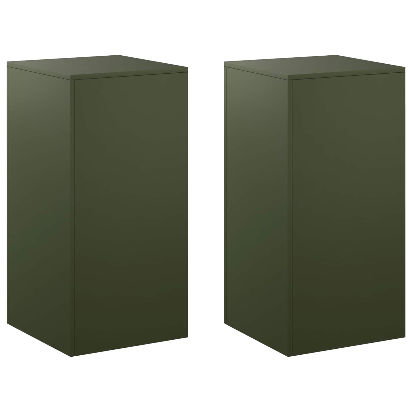 Supporto per piante 2 pcs Verde Oliva 40 x 40 x 80 cm Acciaio