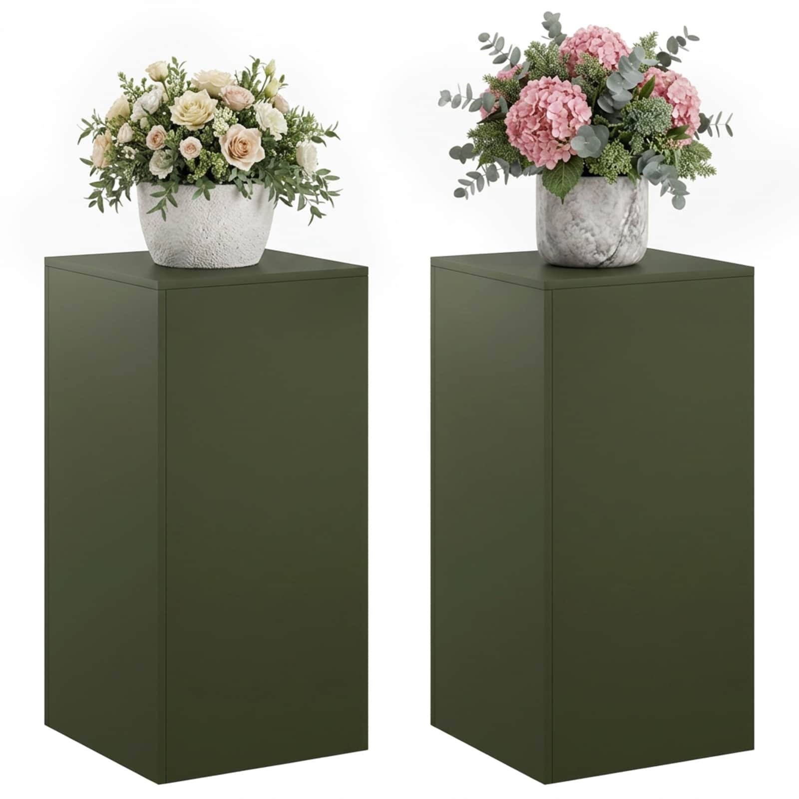 Supporto per piante 2 pcs Verde Oliva 40 x 40 x 80 cm Acciaio