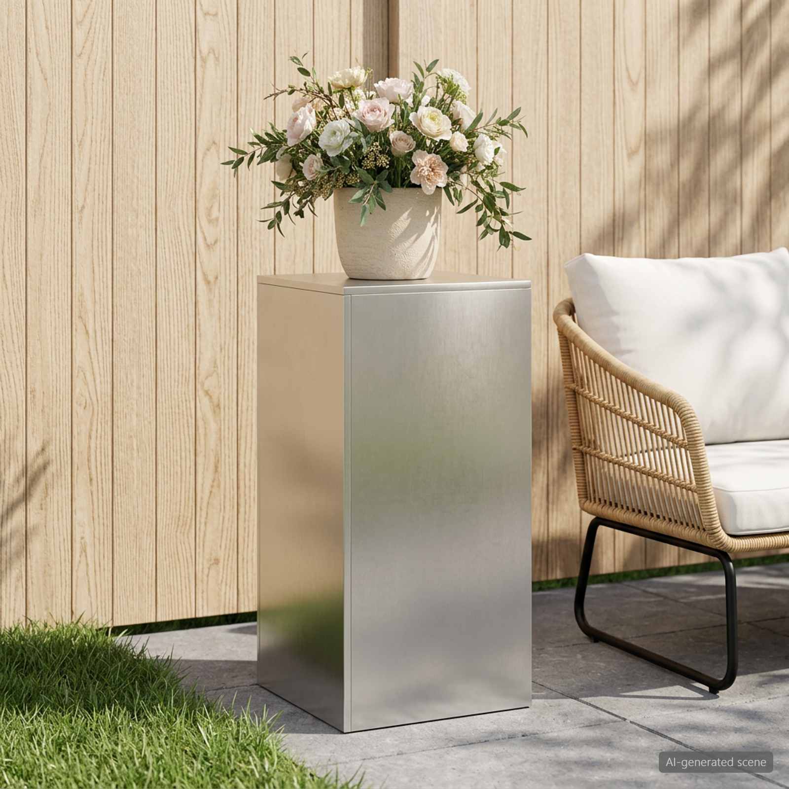 Supporto per piante Argento 40 x 40 x 80 cm Acciaio