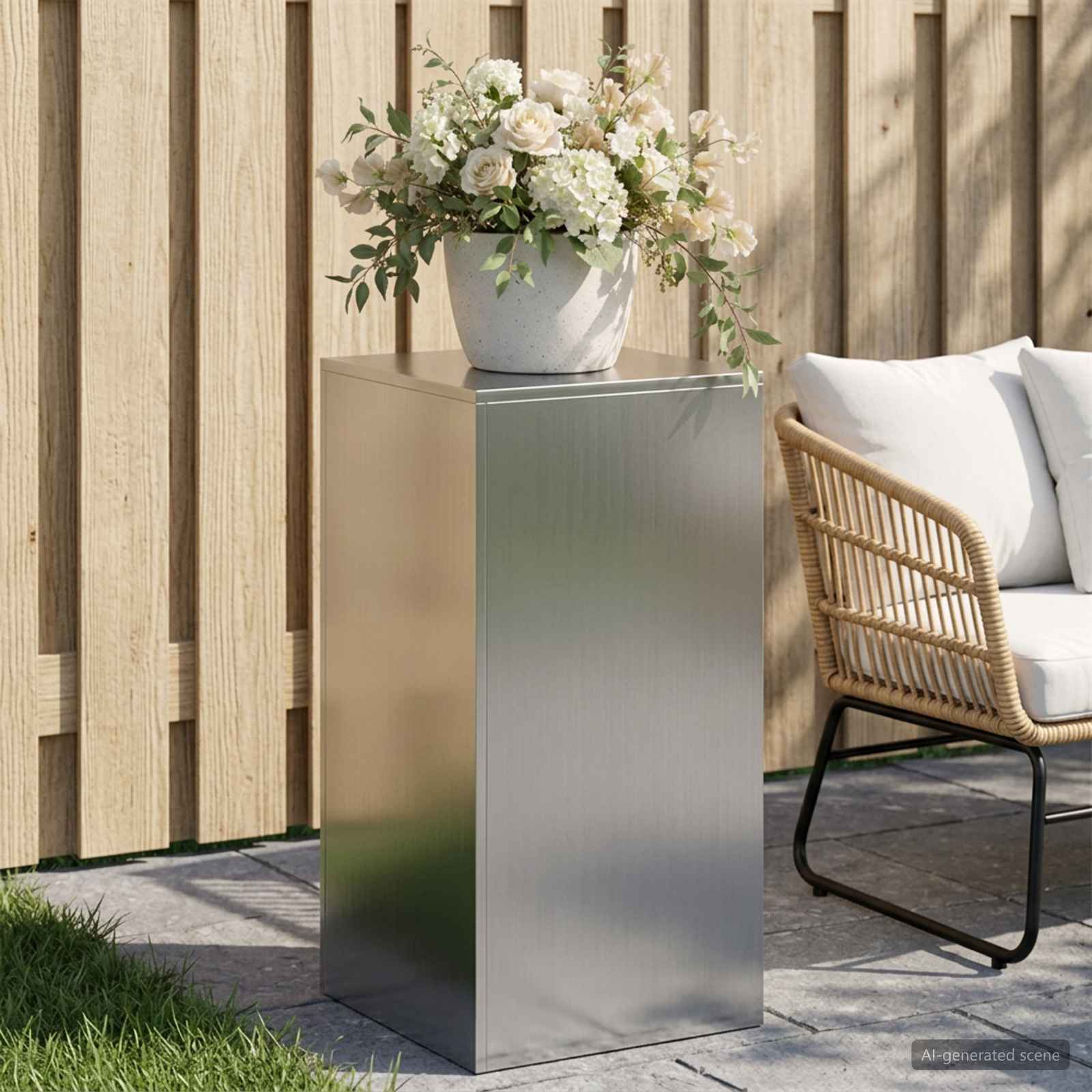 Supporto per piante Argento 40 x 40 x 80 cm Acciaio