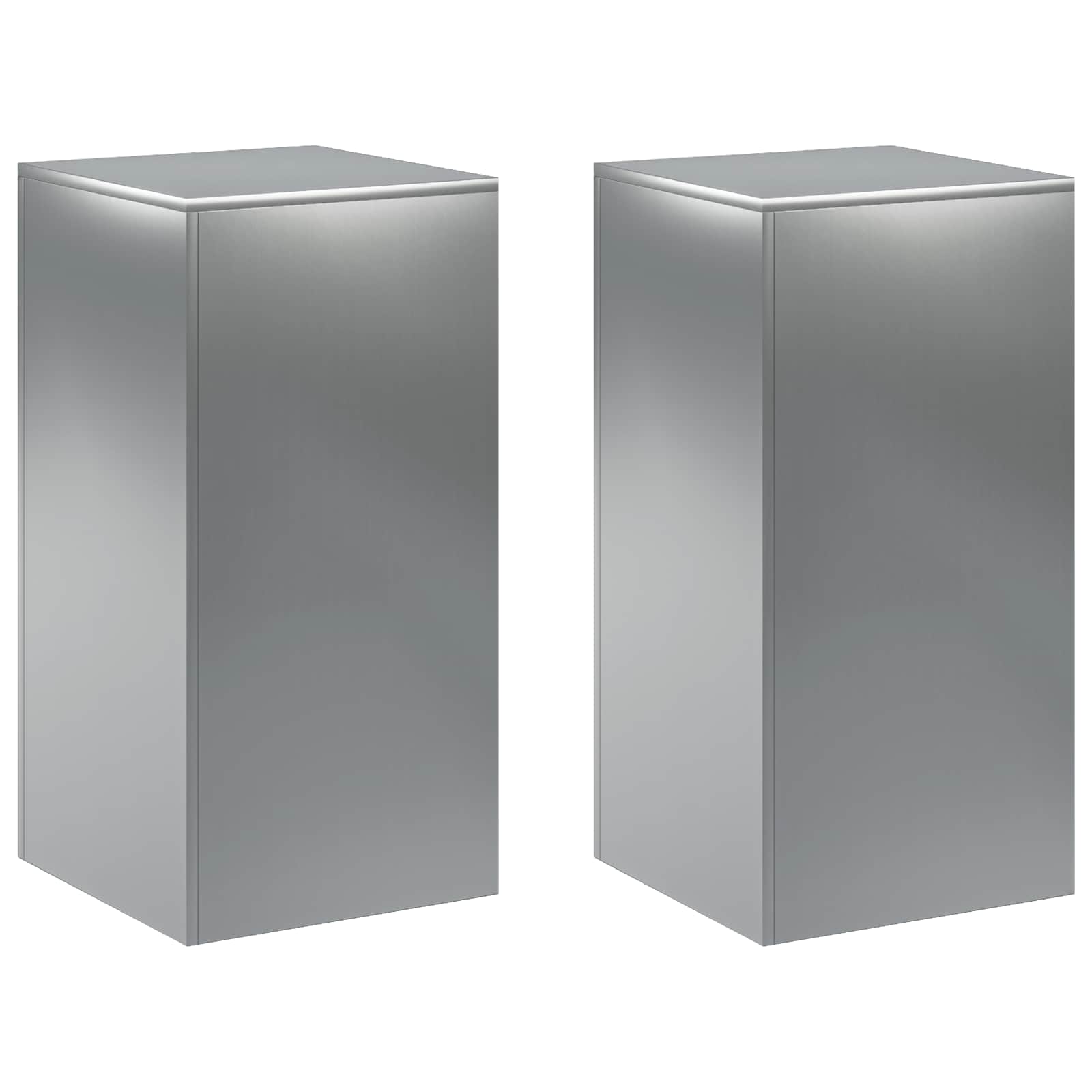 Supporto per piante 2 pcs Argento 40 x 40 x 80 cm Acciaio Inox