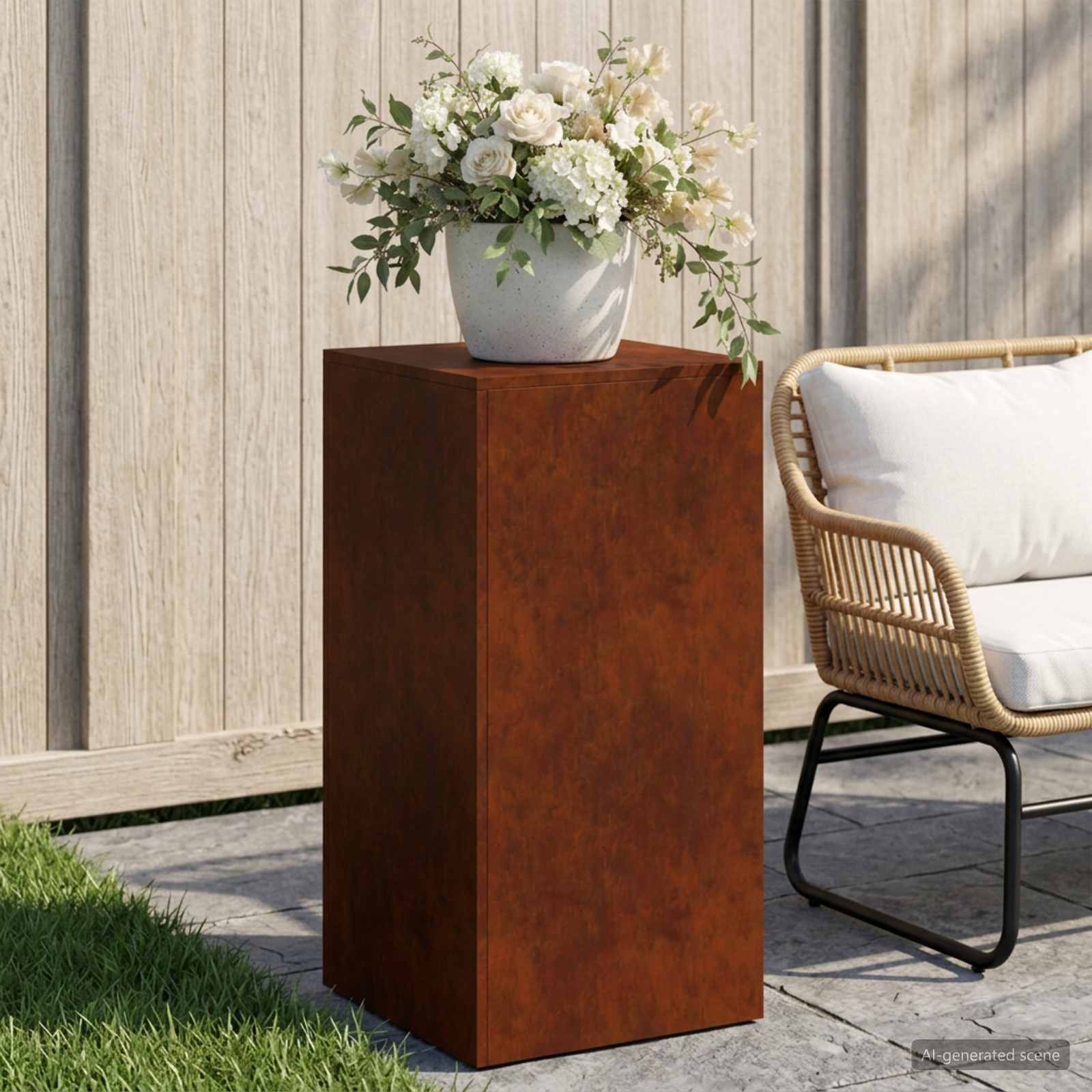 Supporto per piante Ruggine 40 x 40 x 80 cm Acciaio Corten