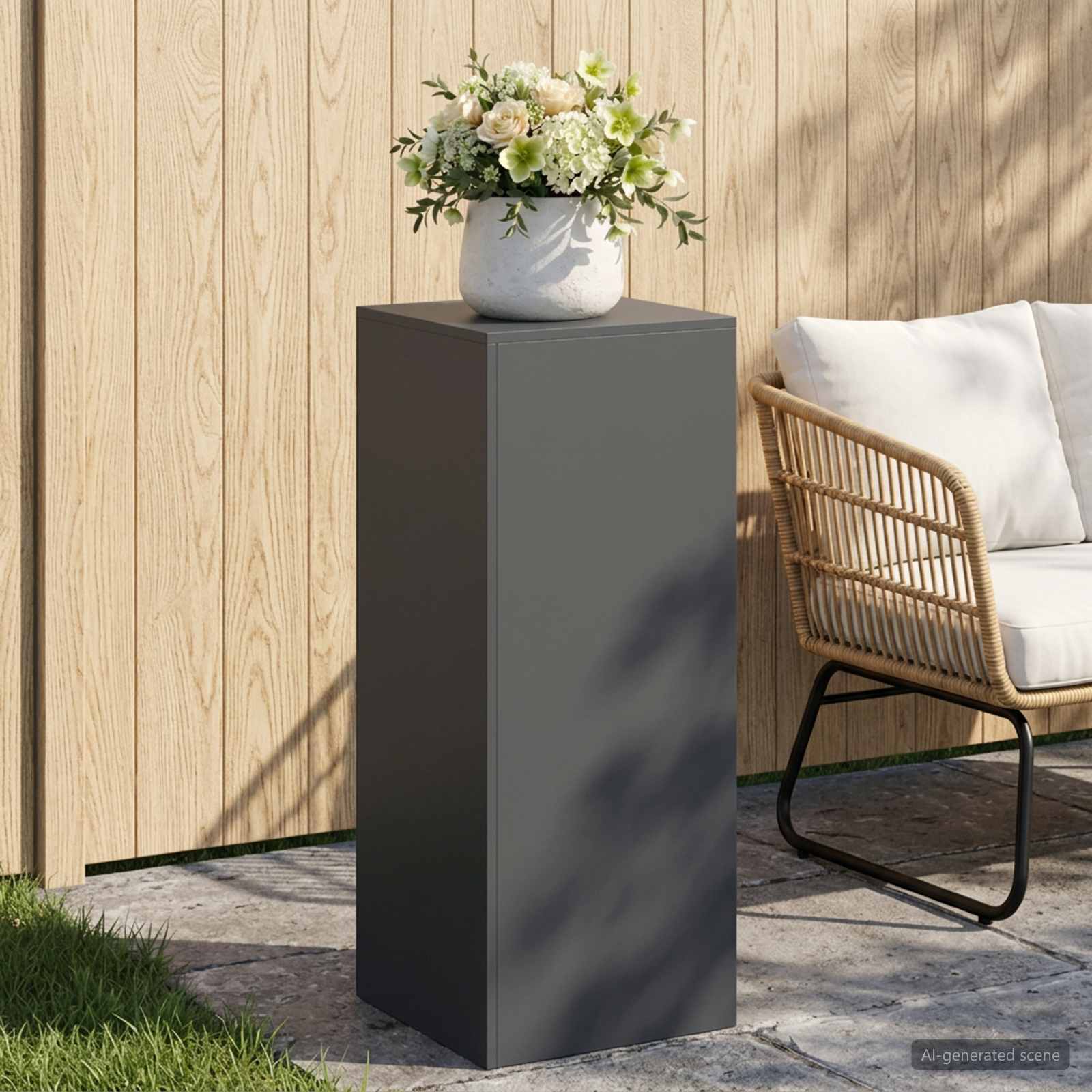 Supporto per piante Antracite 40 x 40 x 100 cm Acciaio Inox