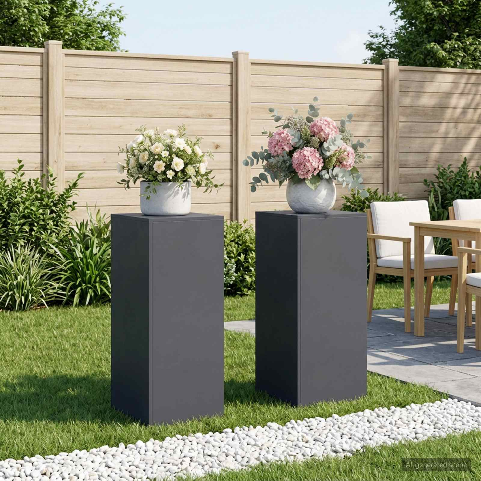 Supporto per piante 2 pcs Antracite 40 x 40 x 100 cm