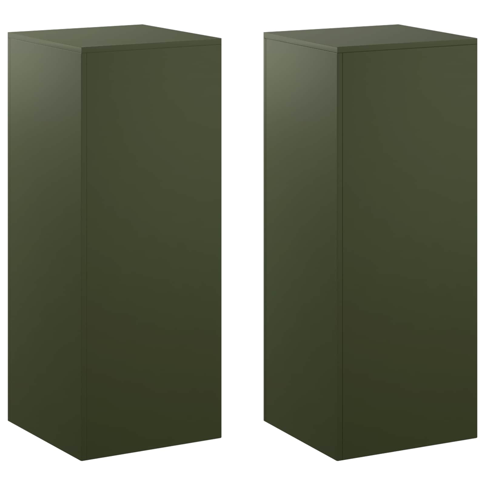 Supporto per piante 2 pcs Verde Oliva 40 x 40 x 100 cm Acciaio