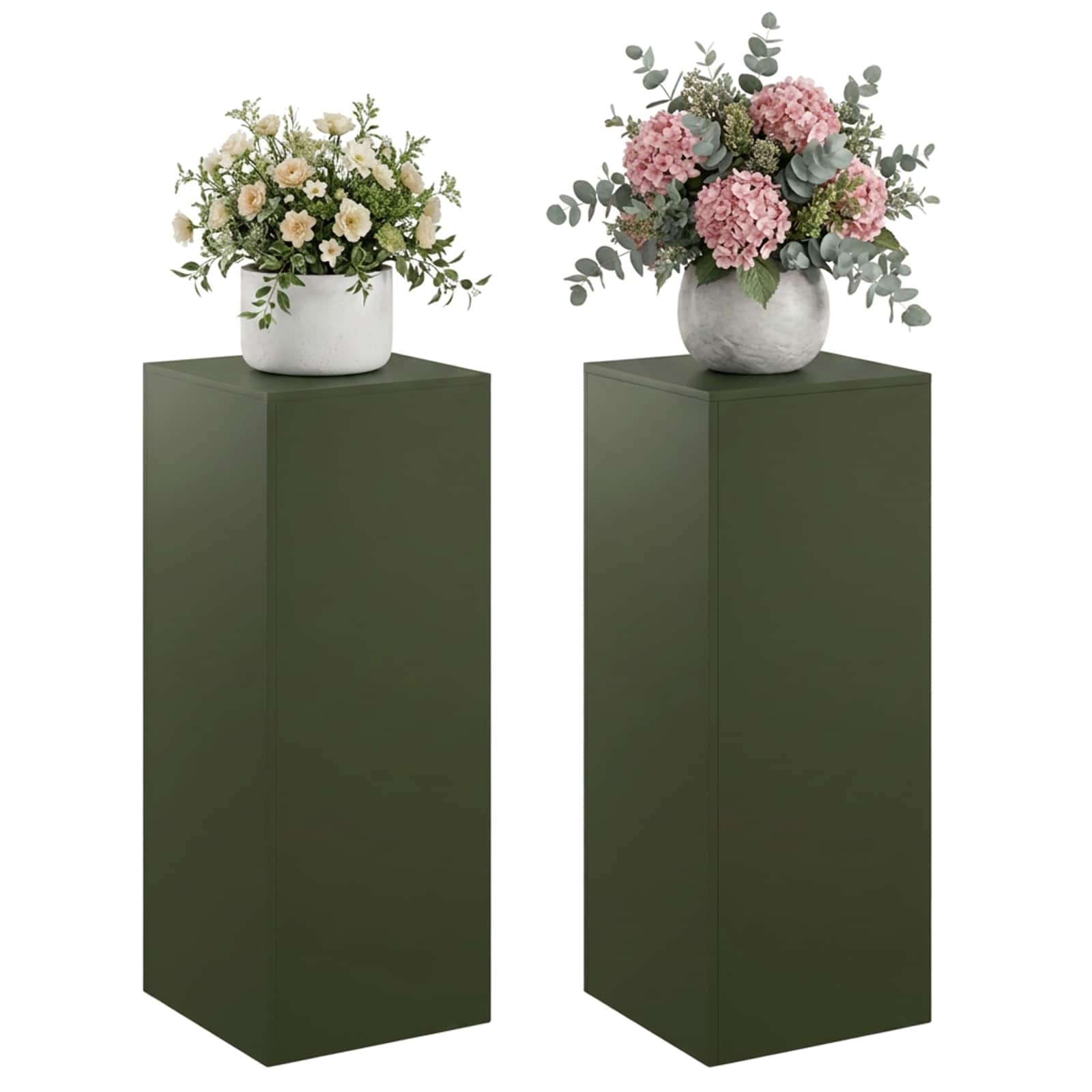 Supporto per piante 2 pcs Verde Oliva 40 x 40 x 100 cm Acciaio