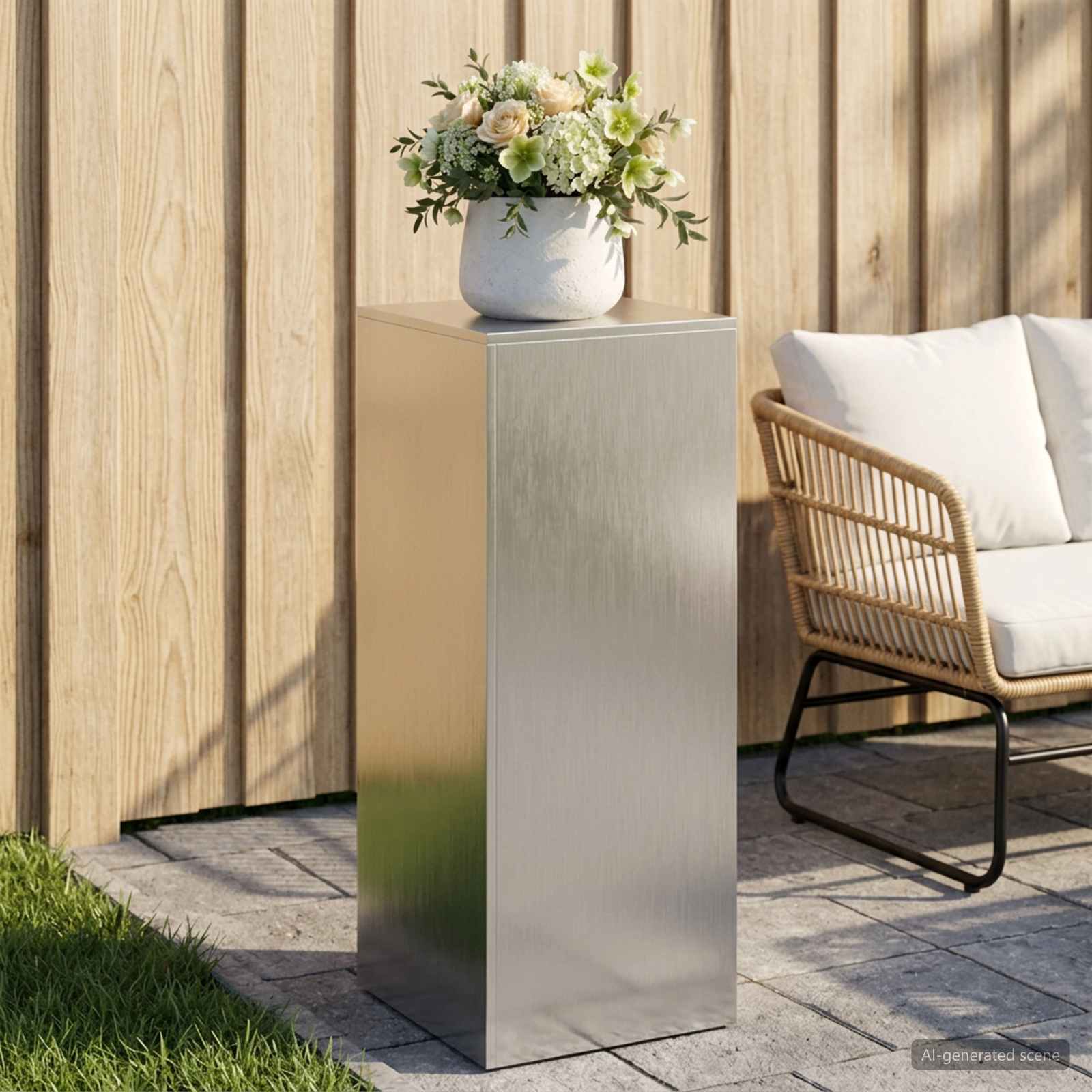Supporto per piante Argento 40 x 40 x 100 cm Acciaio