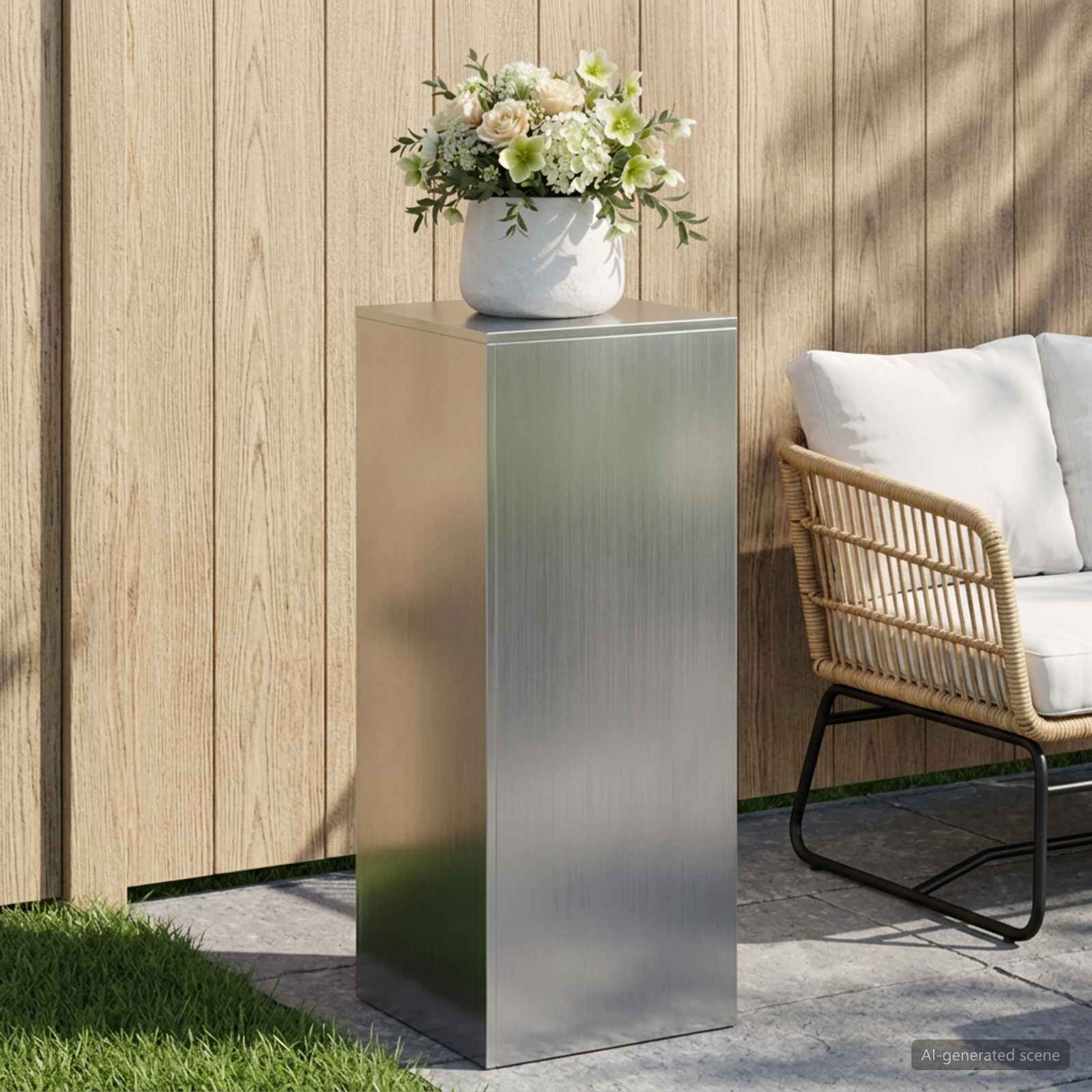 Supporto per piante Argento 40 x 40 x 100 cm Acciaio