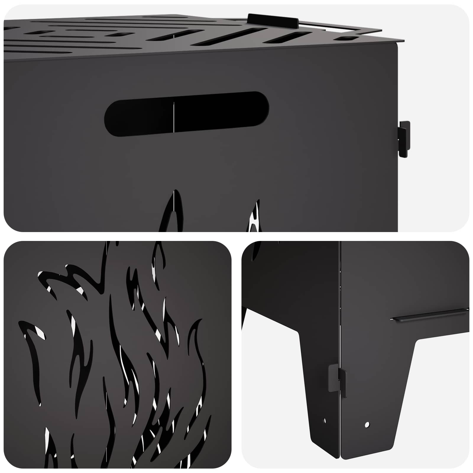 Focolare Nero 47 x 38 x 75 cm Acciaio