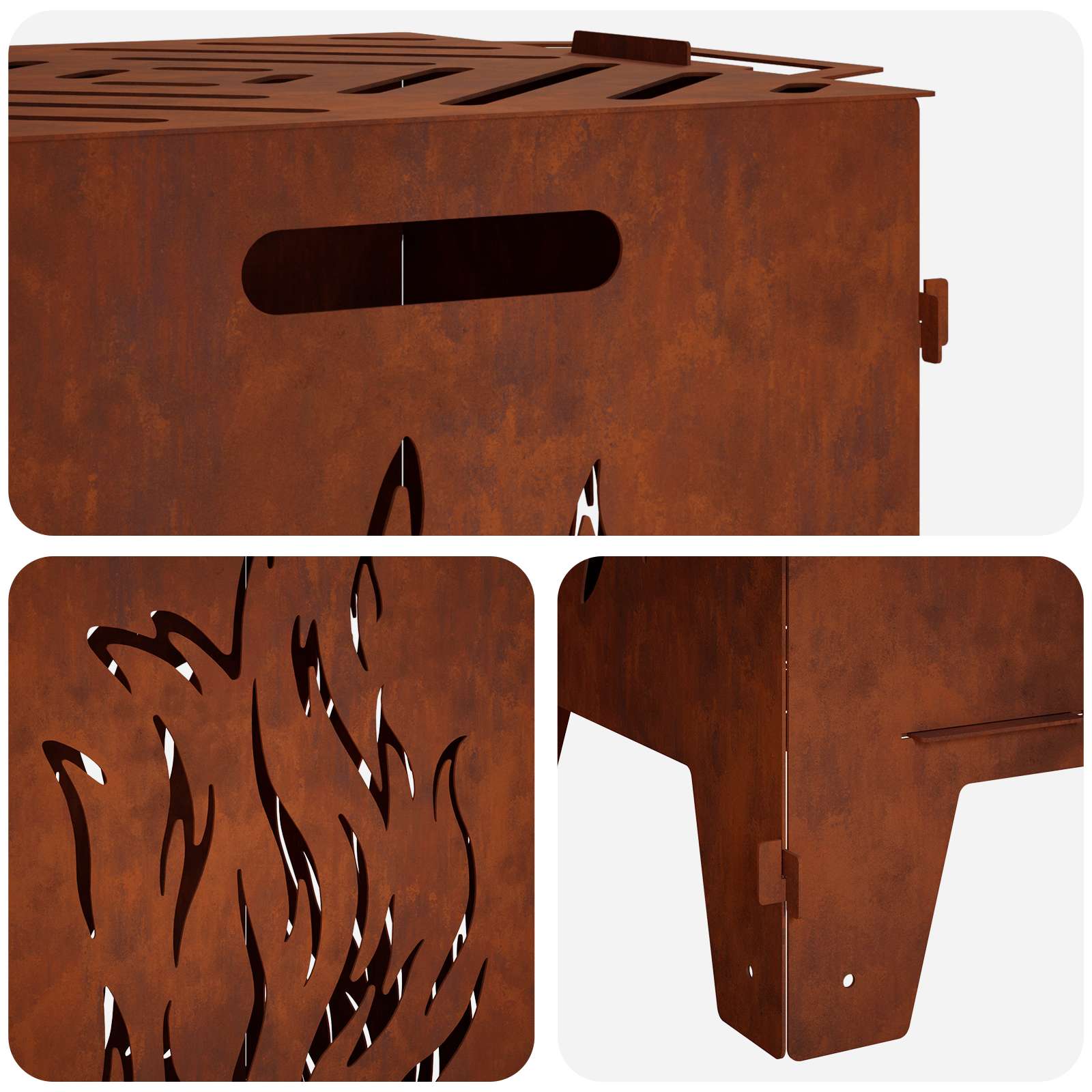 Focolare Ruggine 47 x 38 x 75 cm Acciaio Corten