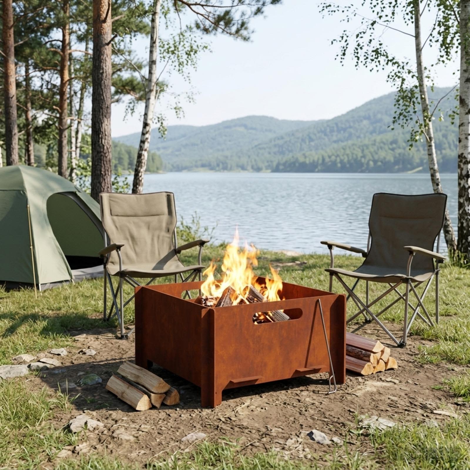 Focolare Ruggine 40 x 40 x 20 cm Acciaio Corten