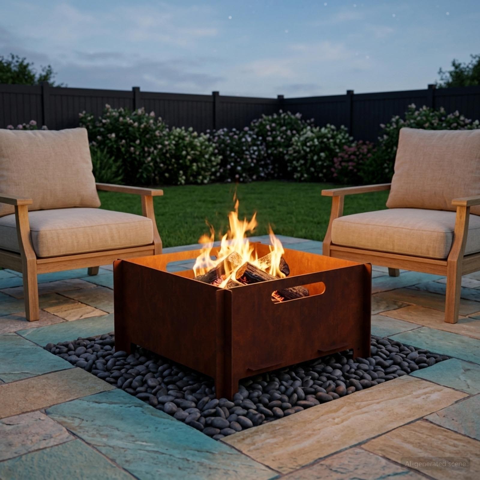 Focolare Ruggine 40 x 40 x 20 cm Acciaio Corten