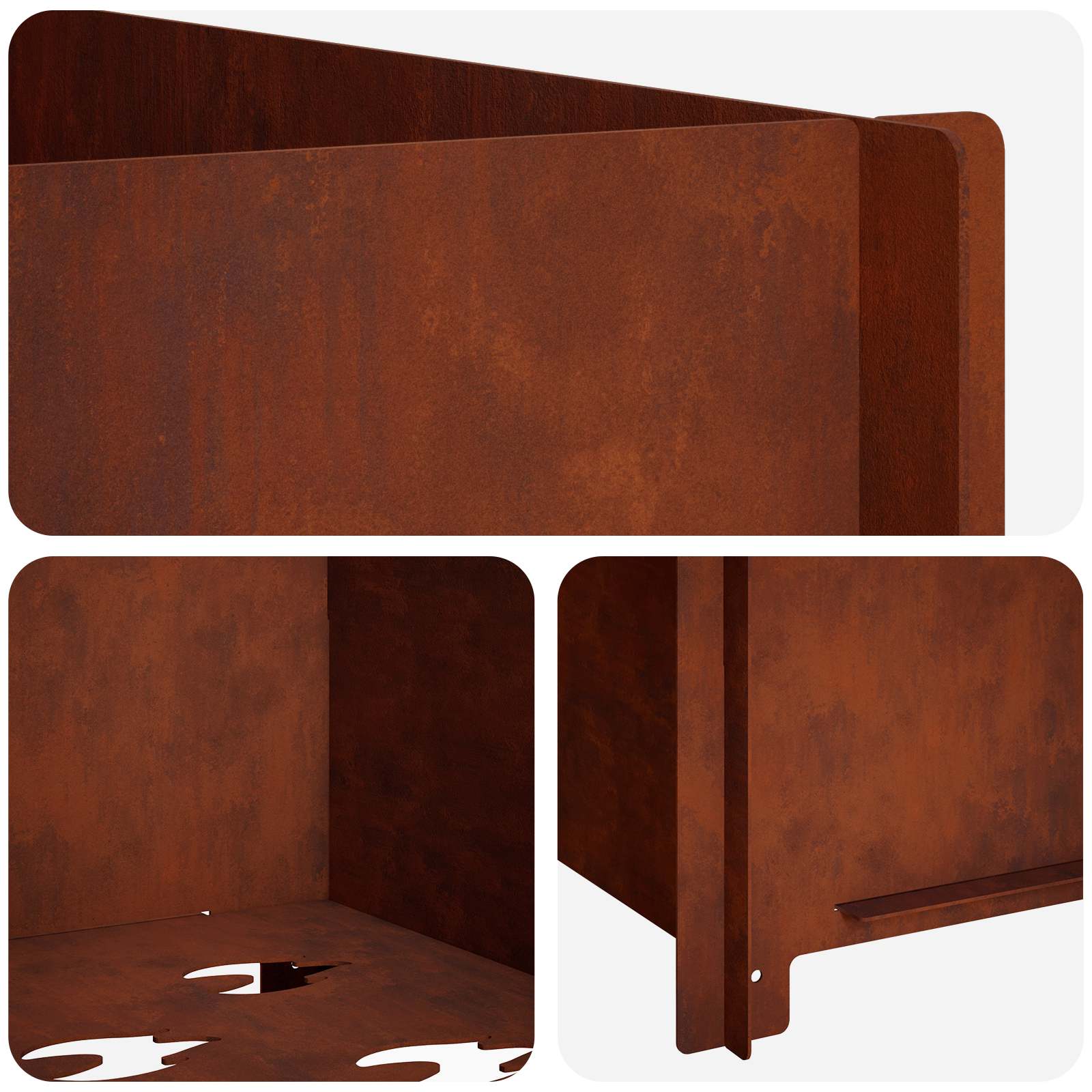 Focolare Ruggine 60 x 60 x 30 cm Acciaio Corten