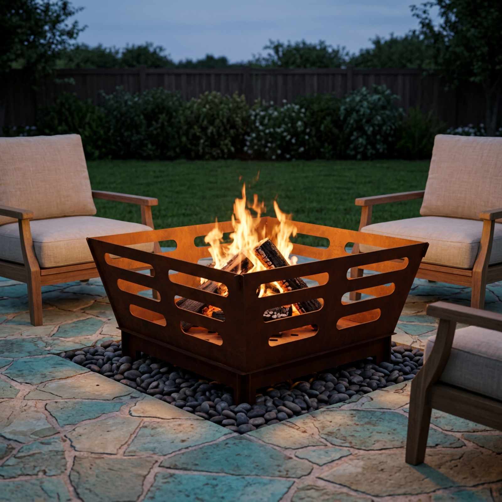 Focolare Ruggine 40 x 40 x 20 cm Acciaio Corten