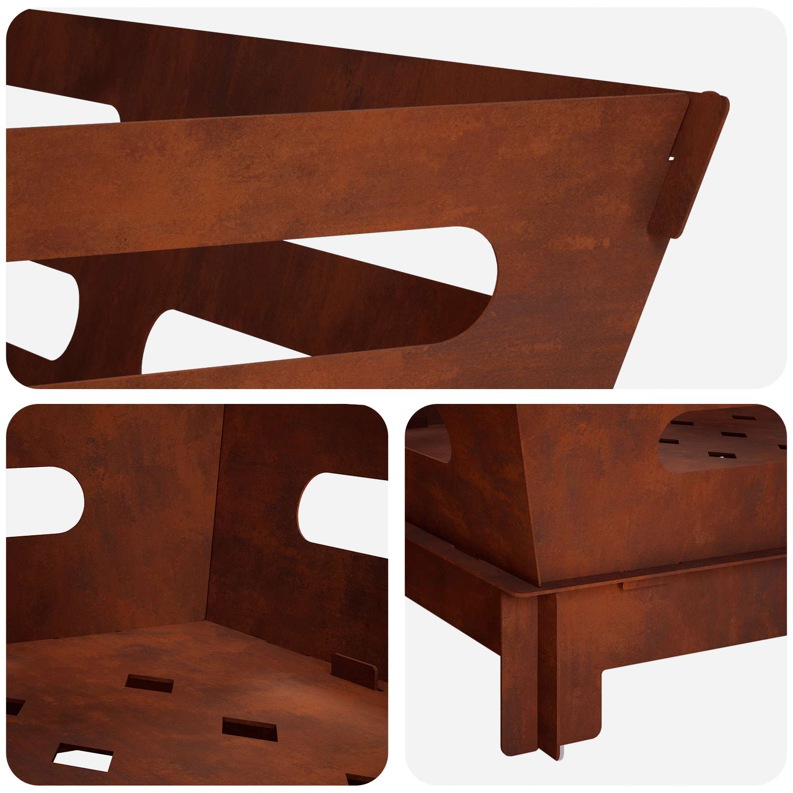 Focolare Ruggine 40 x 40 x 20 cm Acciaio Corten